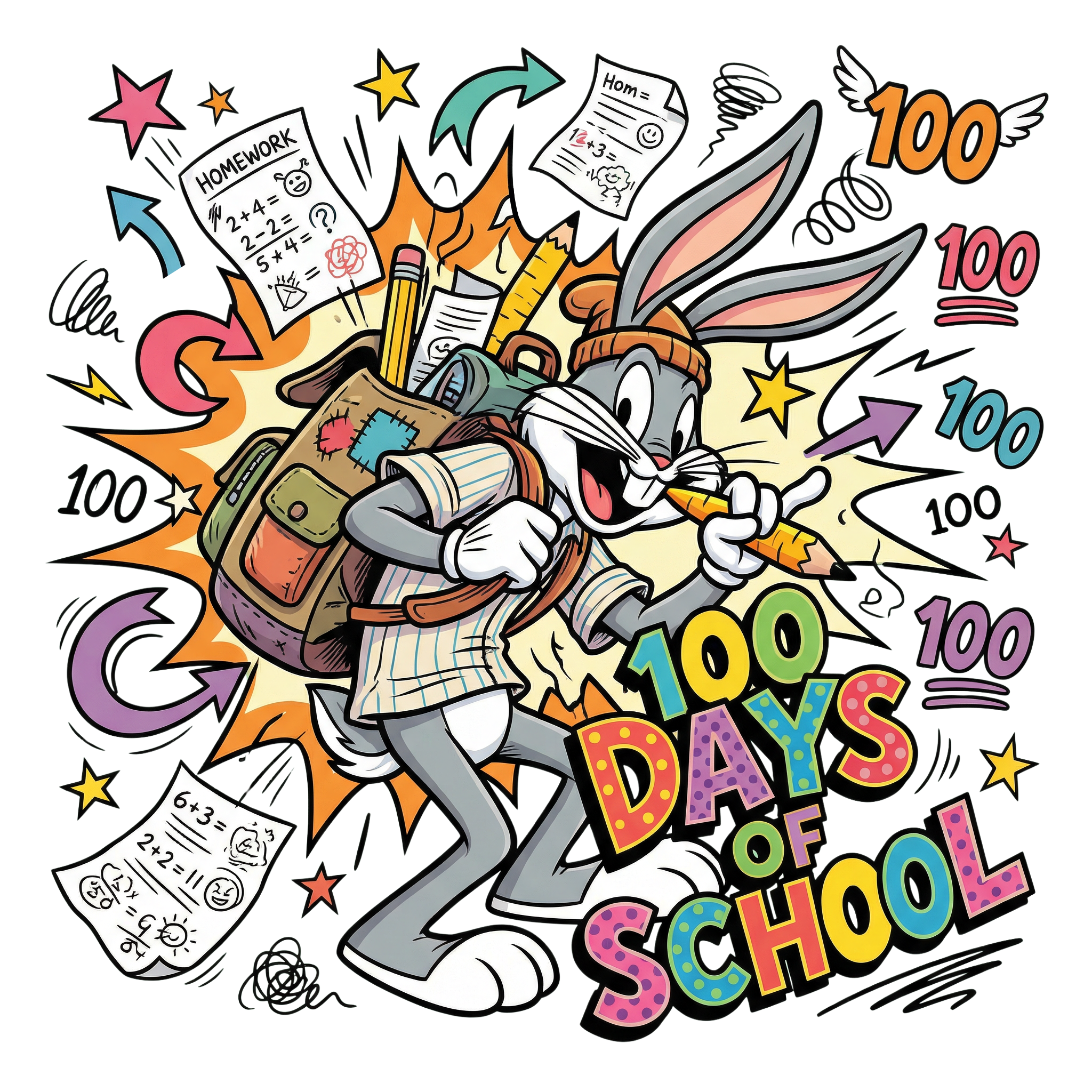 Hundred Days Learning Adventure DTF Transfer