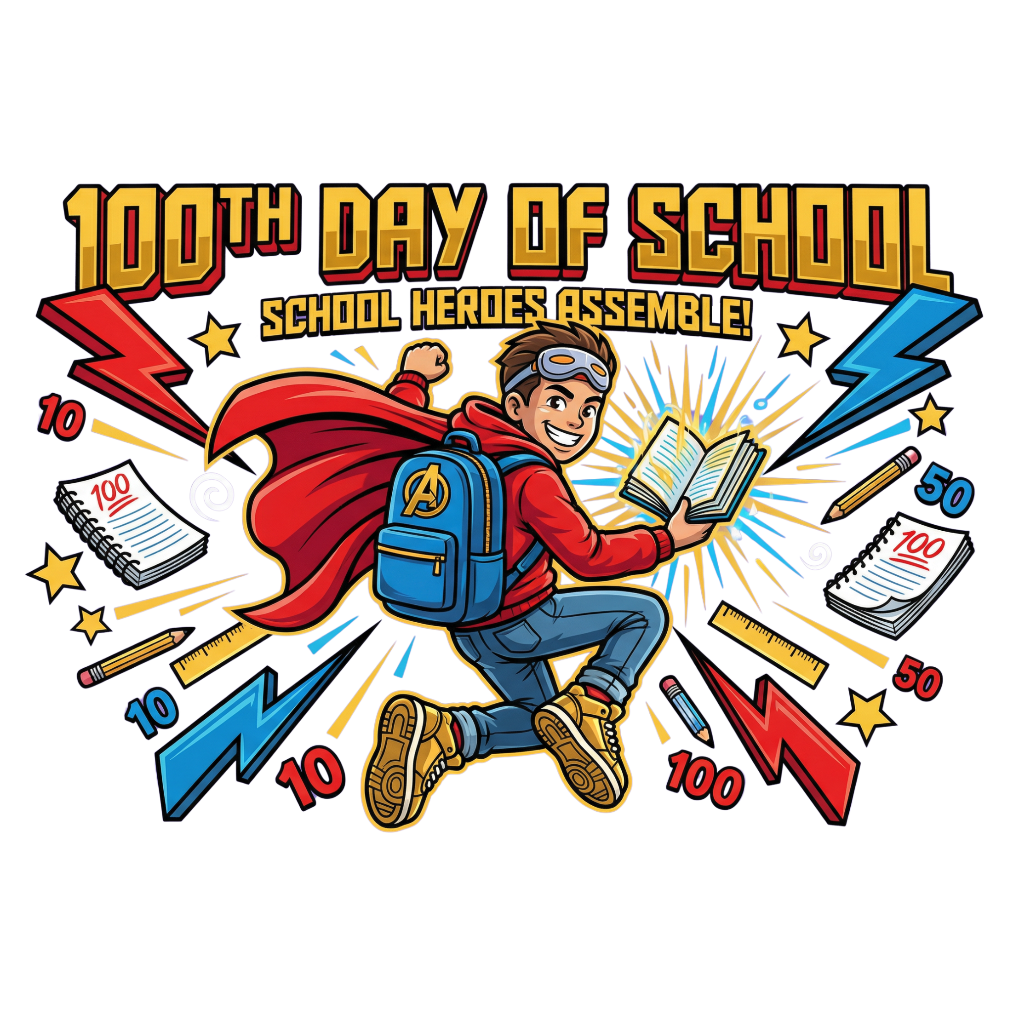 Hundredth Day School Hero DTF Transfer