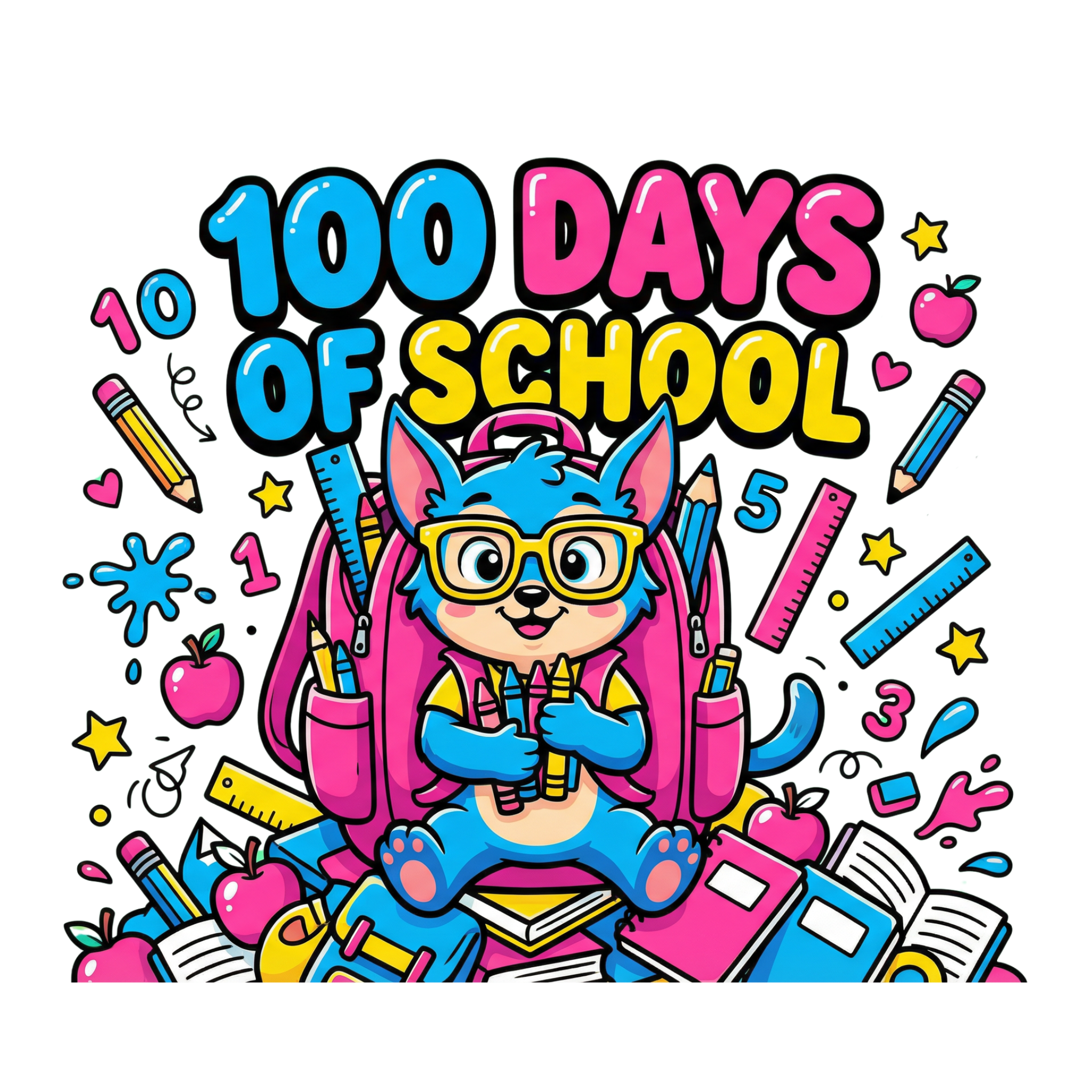Hundred Days School Learning Fun DTF Transfer