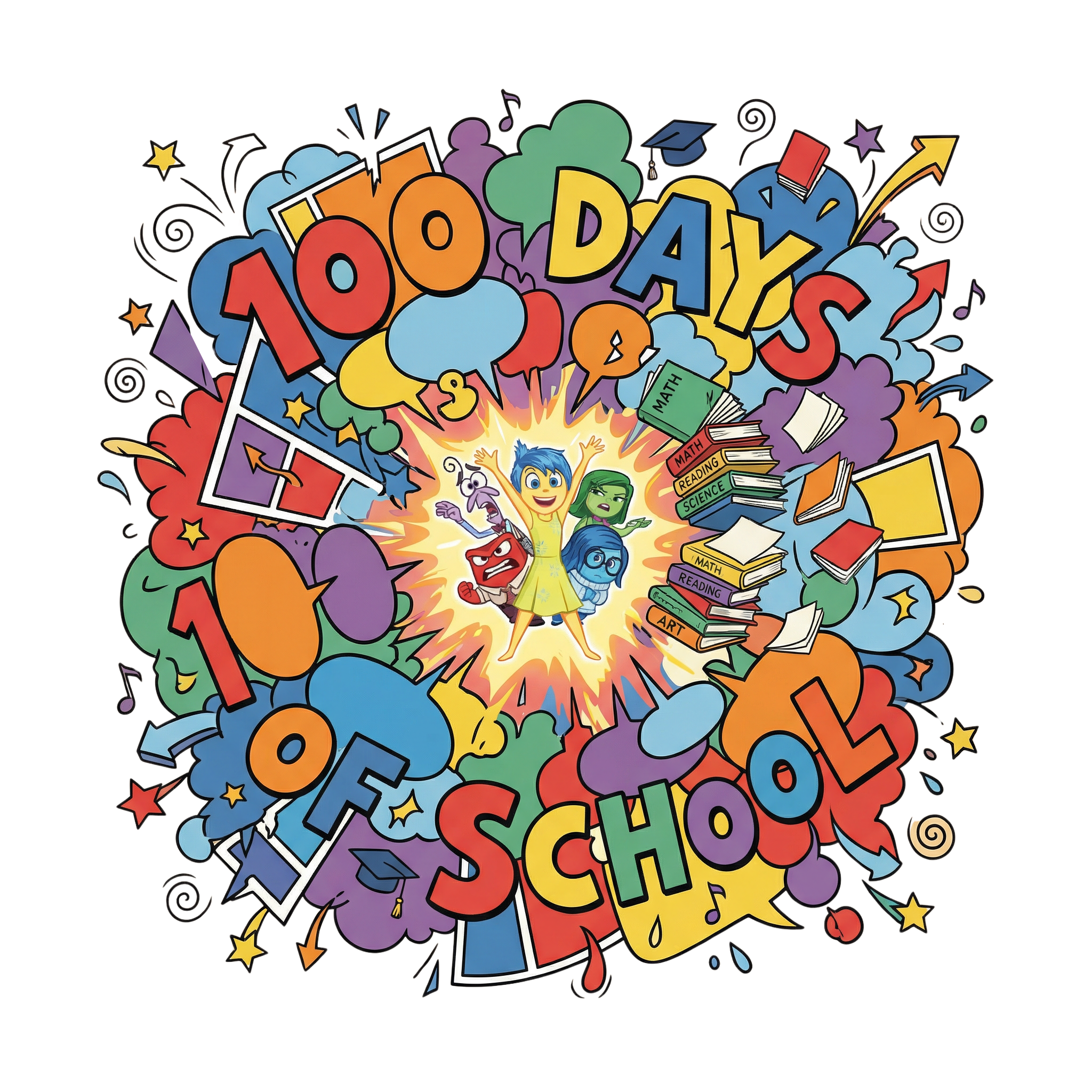 Hundred Days Colorful Learning Celebration DTF Transfer