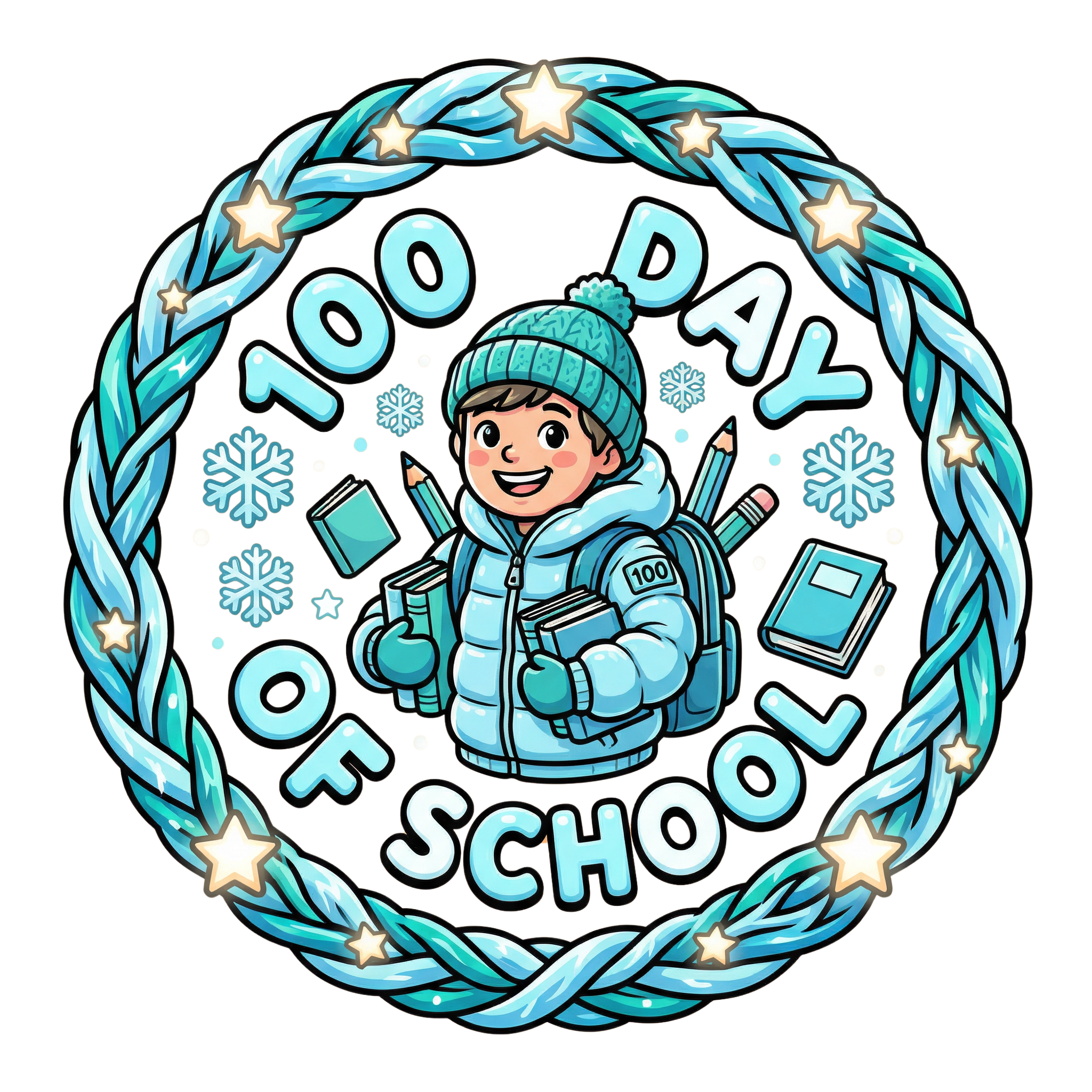 Hundred Days Winter School Celebration DTF Transfer