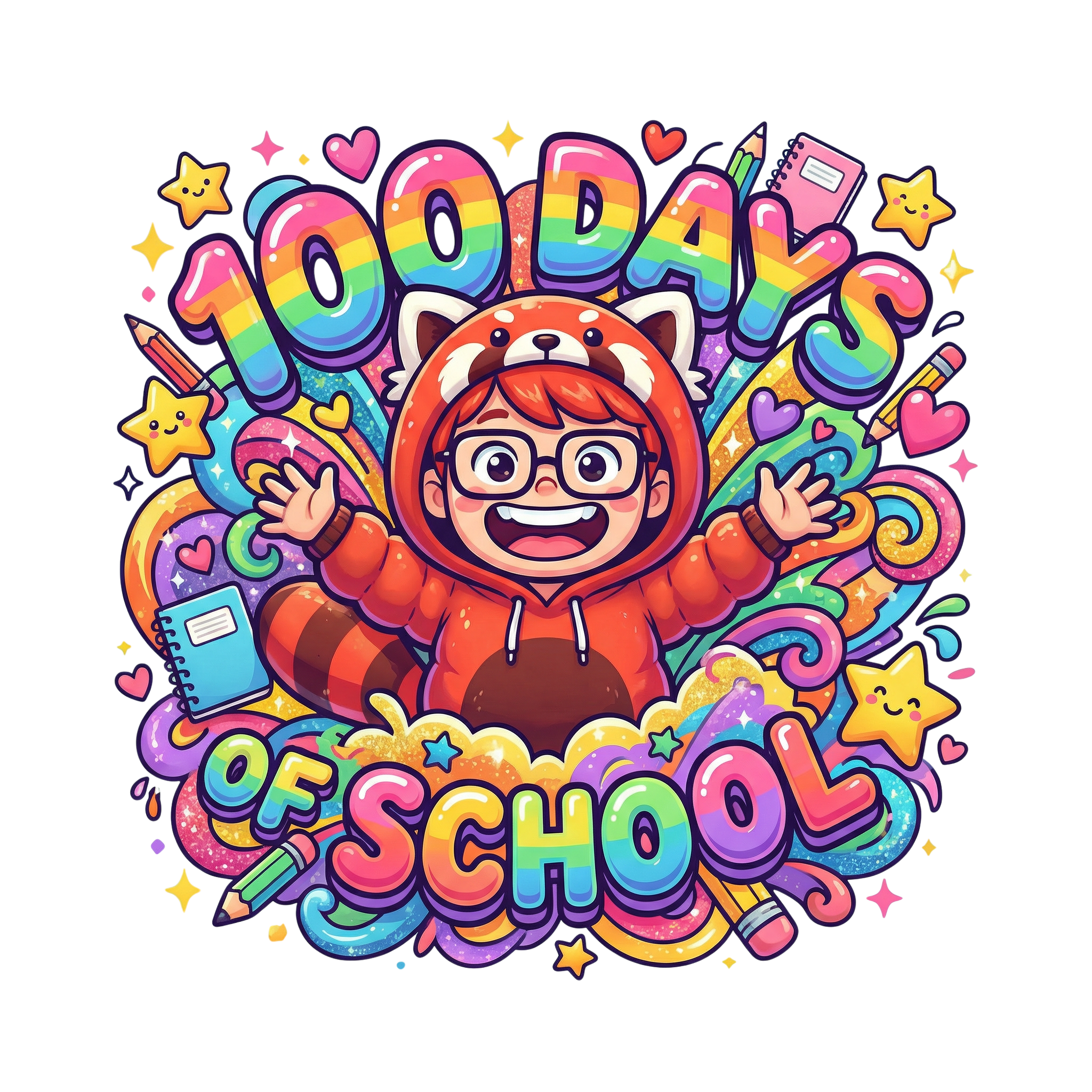Hundred Days Rainbow School Celebration DTF Transfer
