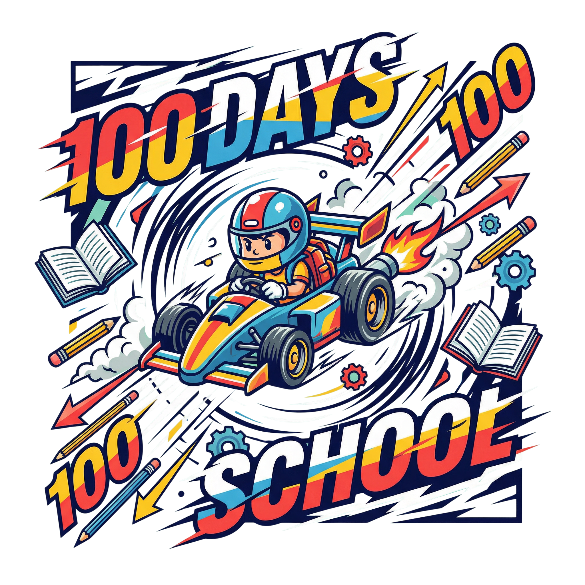Hundred Days Racing Into School DTF Transfer
