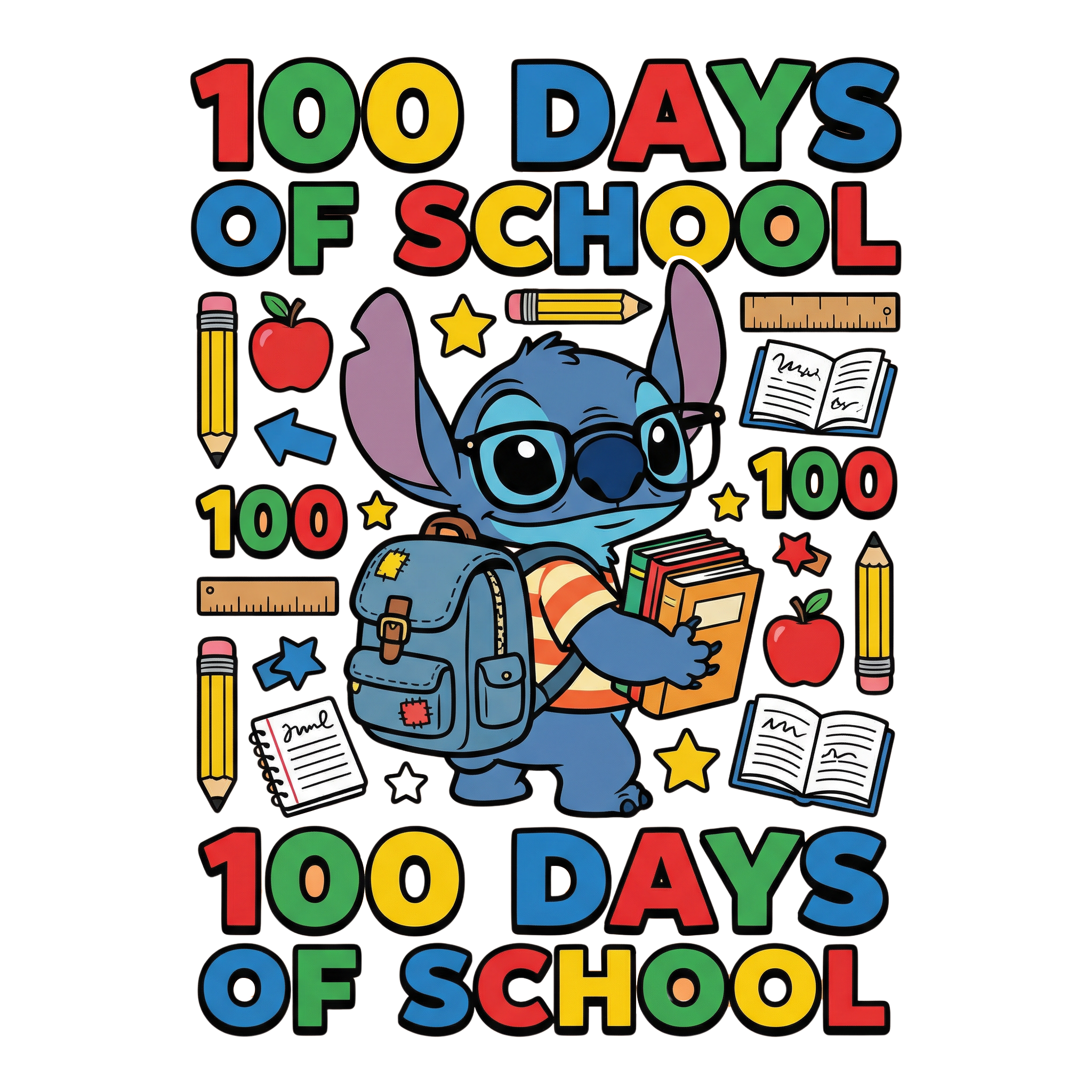 Hundred Days Cute Alien School Celebration DTF Transfer