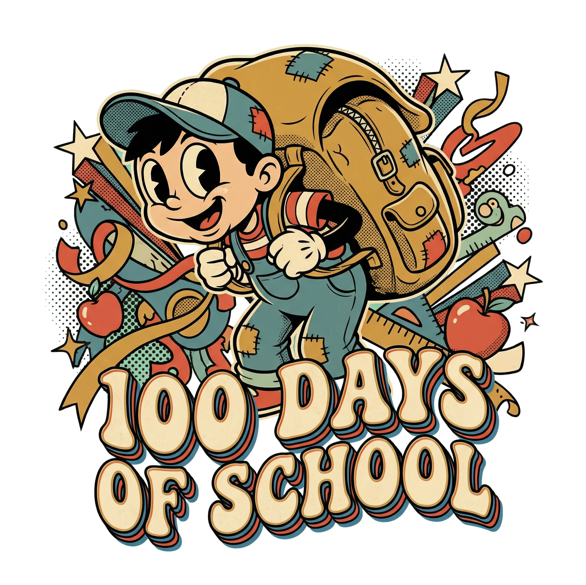 Hundred Days Vintage School Adventure DTF Transfer