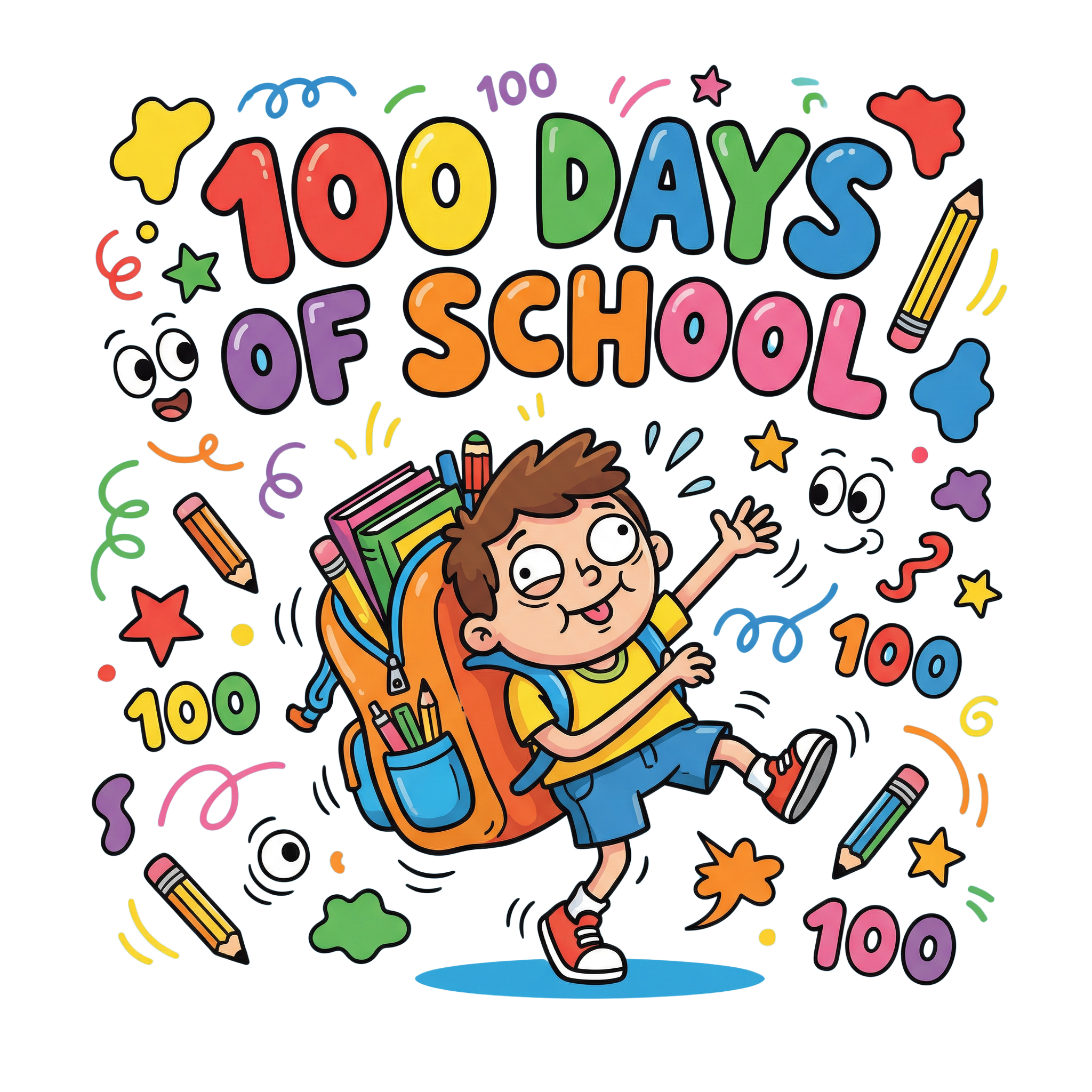 Hundred Days Playful Student Celebration DTF Transfer