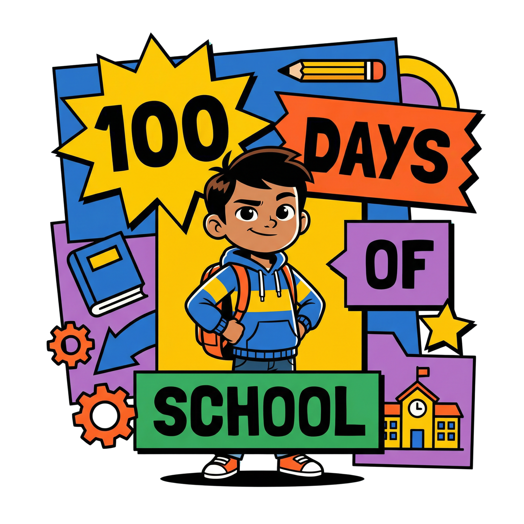 Hundred Days Proud School Student DTF Transfer