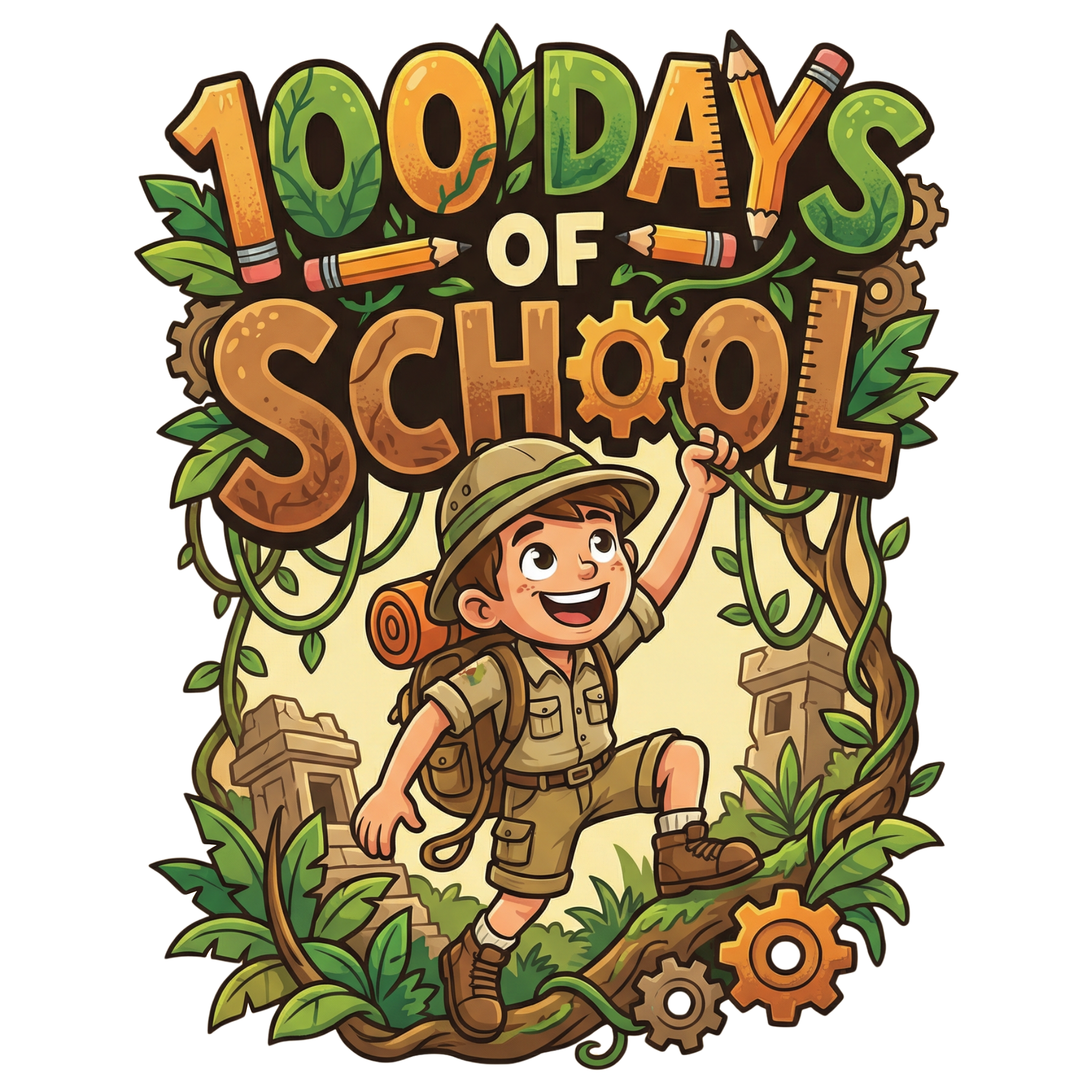Hundred Days Jungle School Explorer DTF Transfer