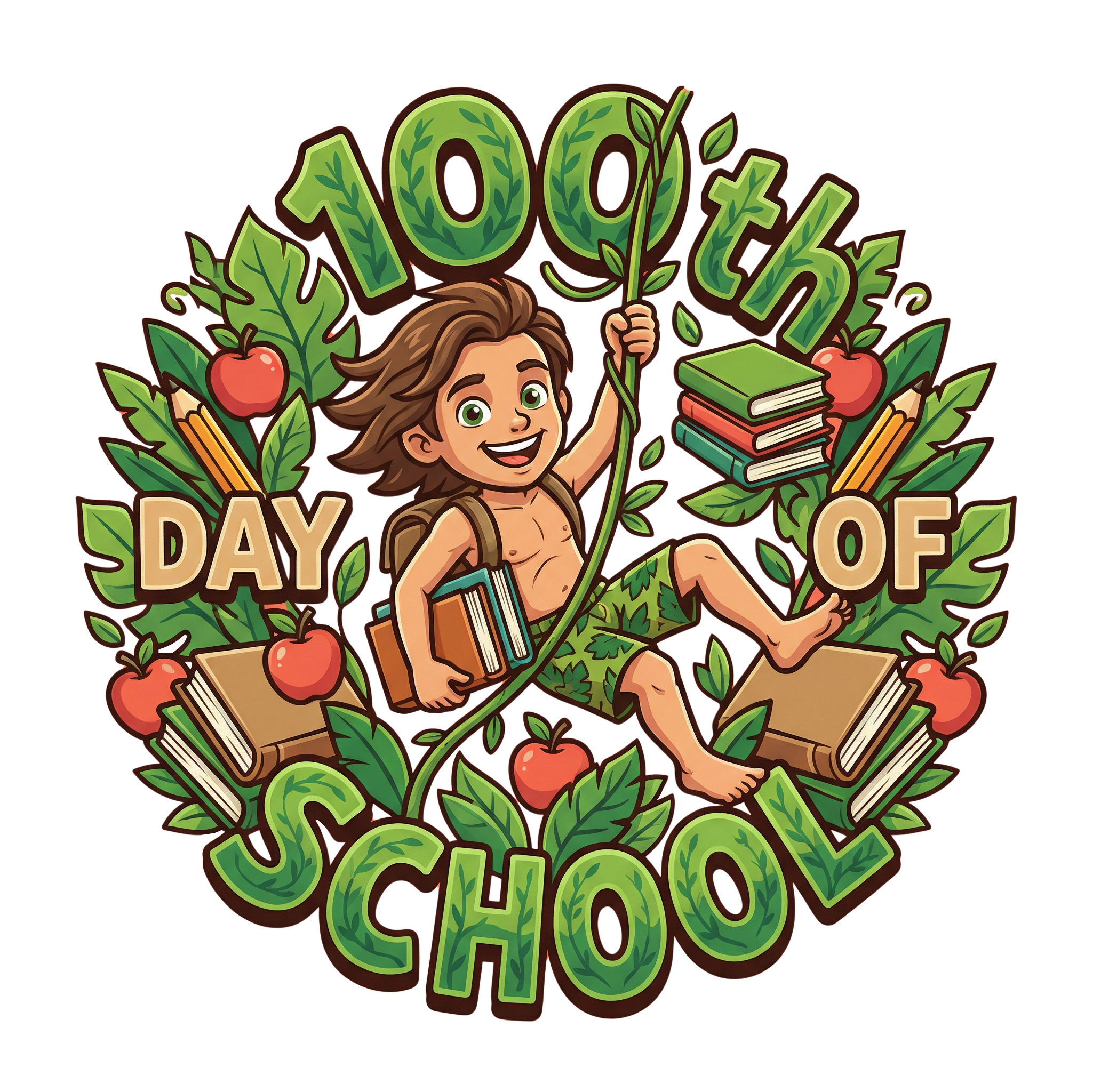 Hundred Days Jungle School Adventure DTF Transfer