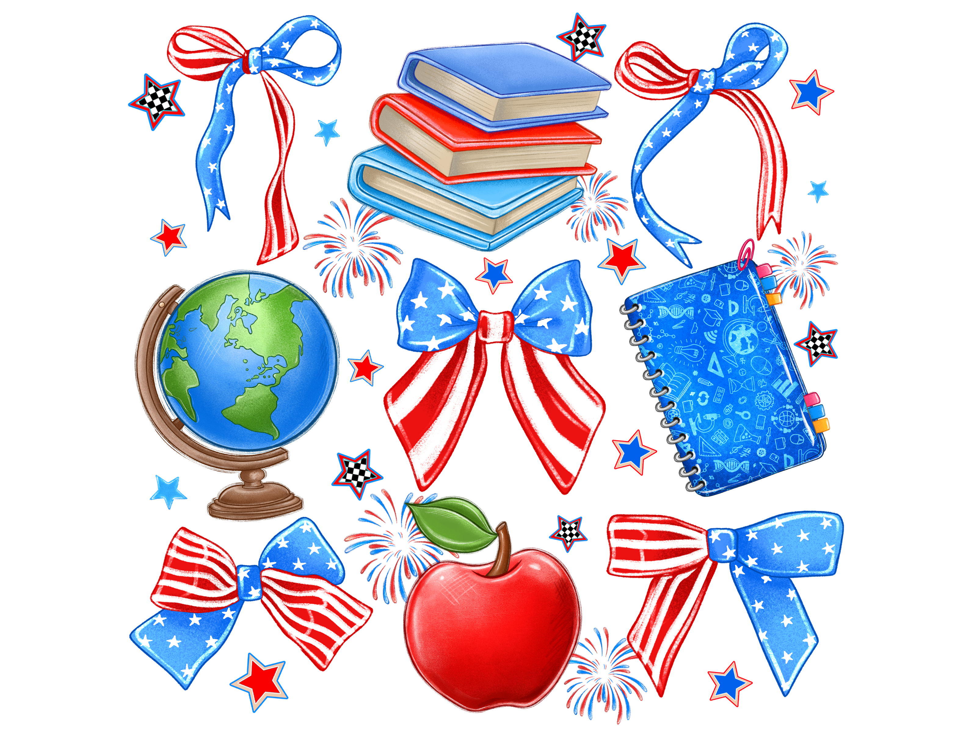 Patriotic School Teacher Collection DTF Transfer