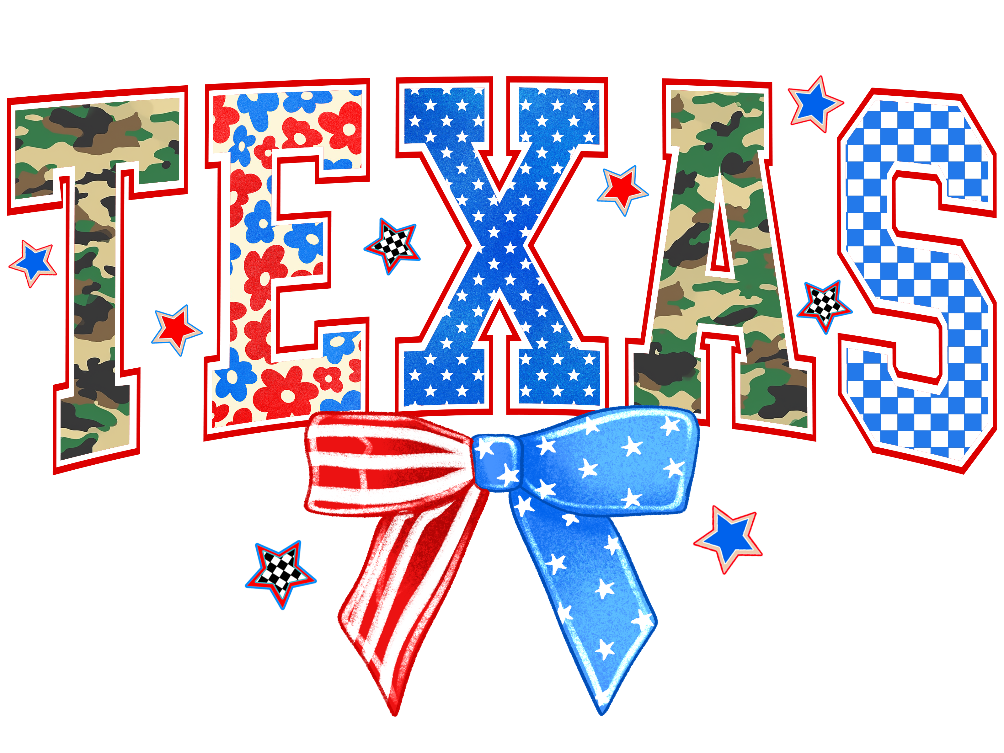 Patriotic Texas Pride DTF Transfer