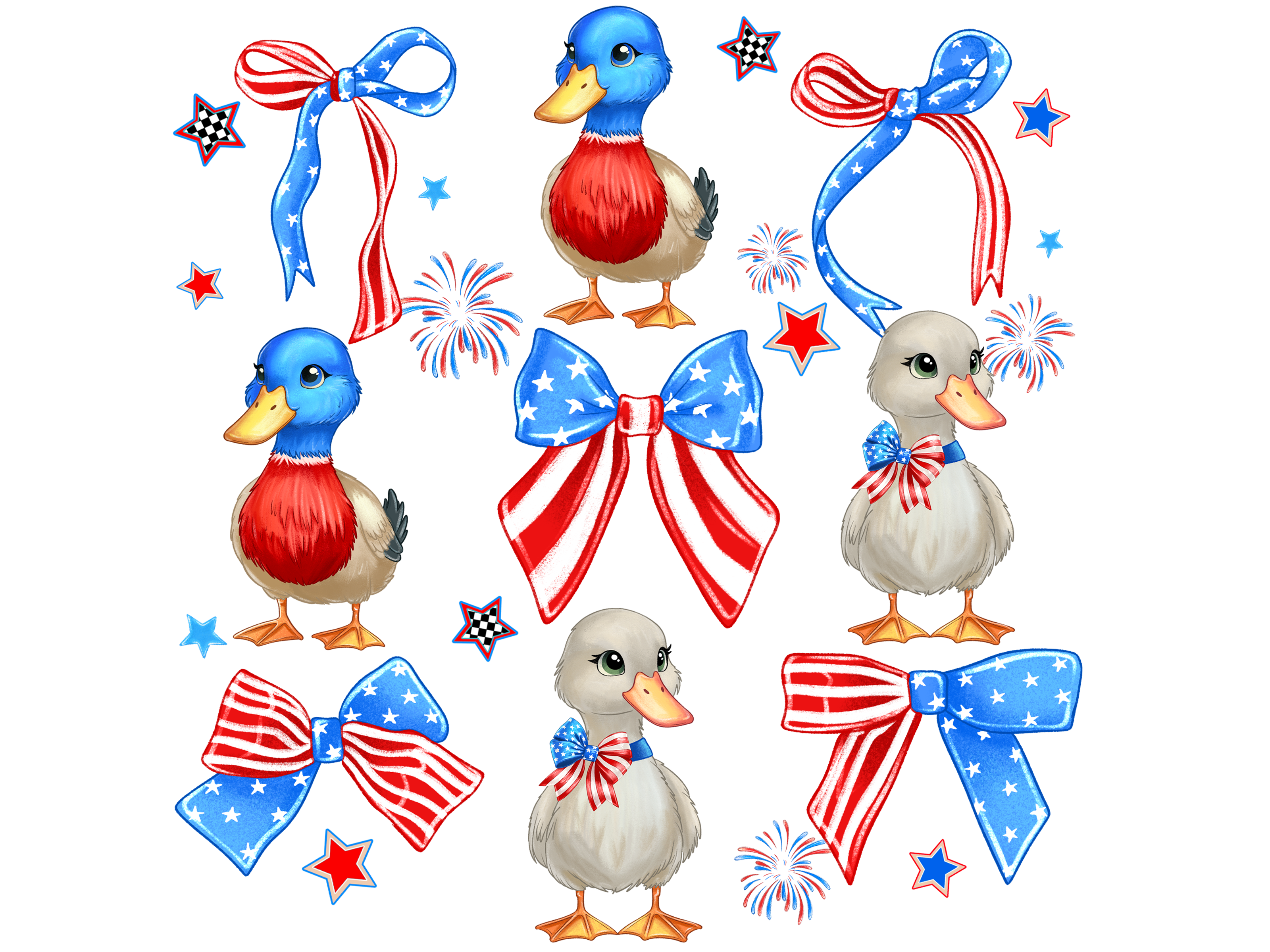 Patriotic Duck Collection DTF Transfer