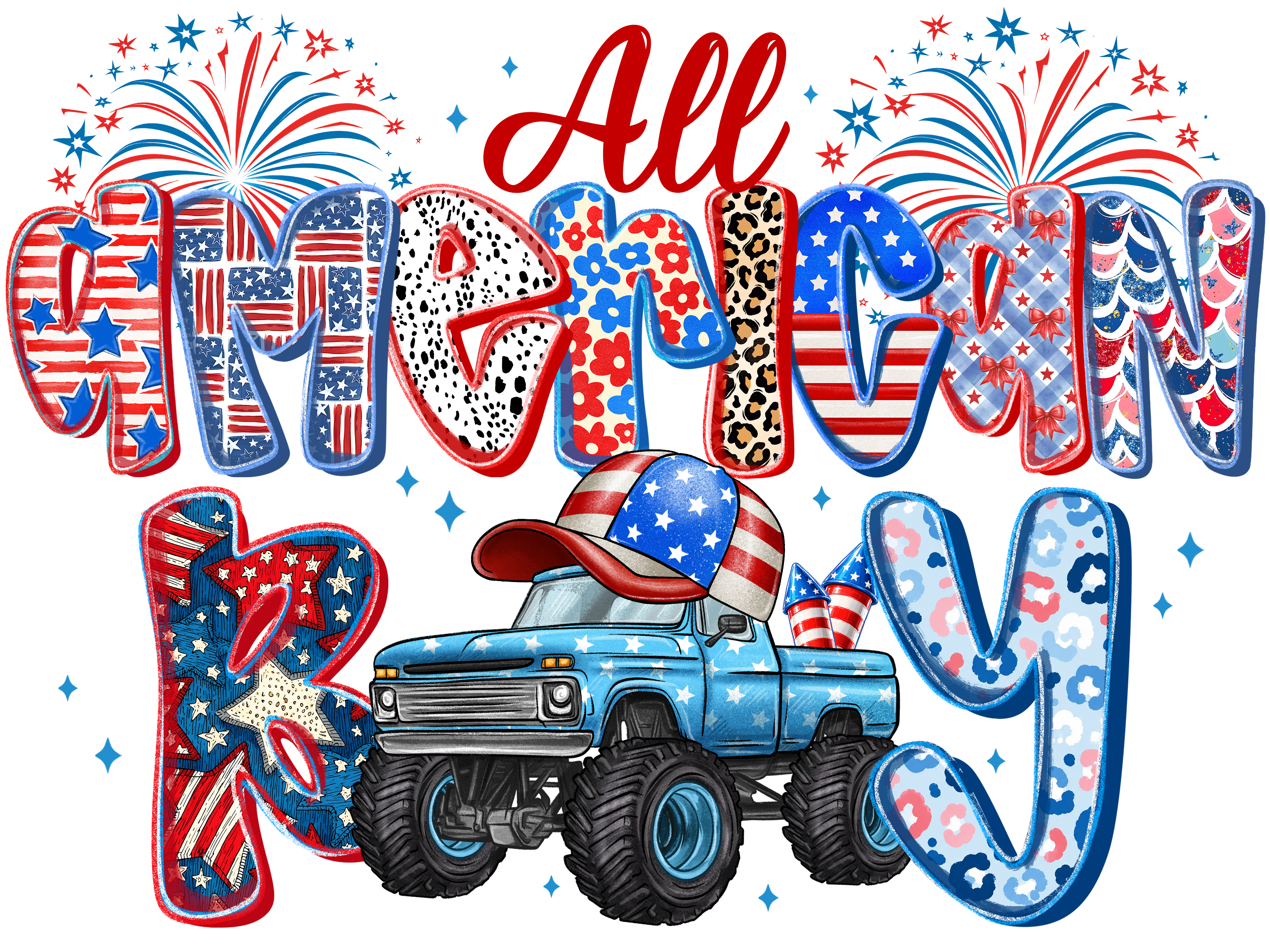 All American Country Girl DTF Transfer
