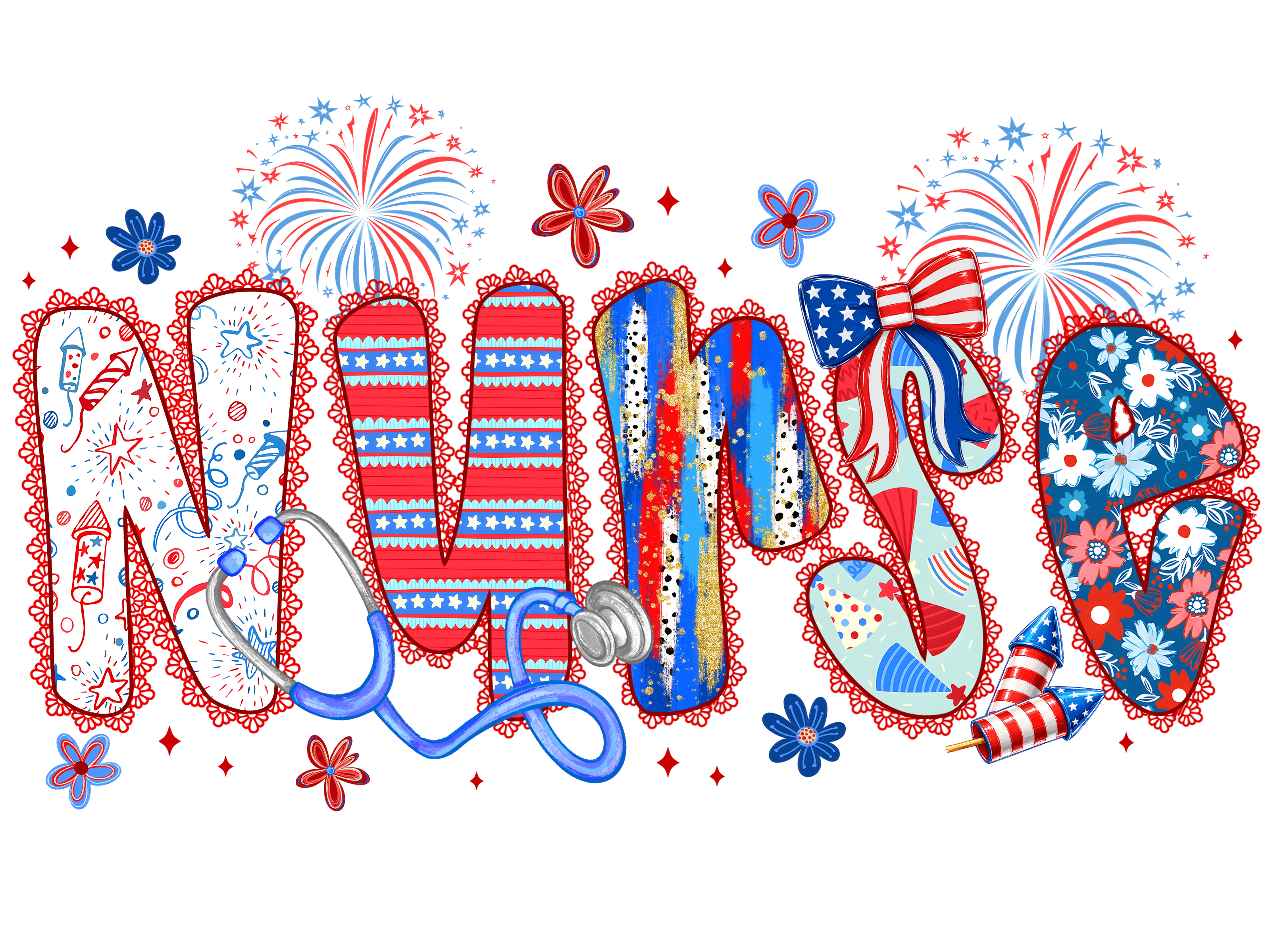 Patriotic Nursing Celebration DTF Transfer
