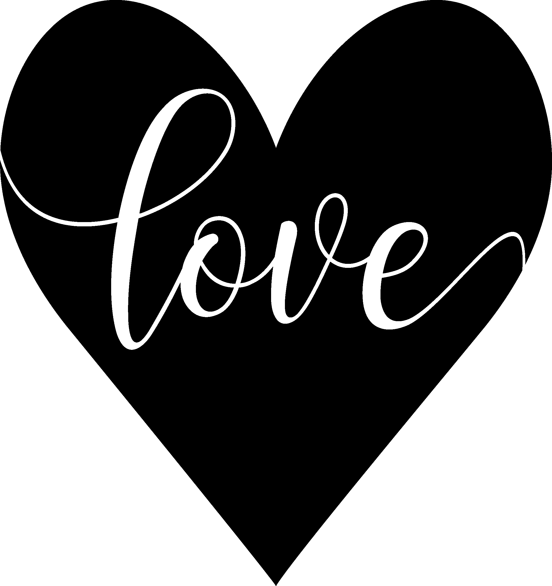 Love Heart Silhouette DTF Transfer