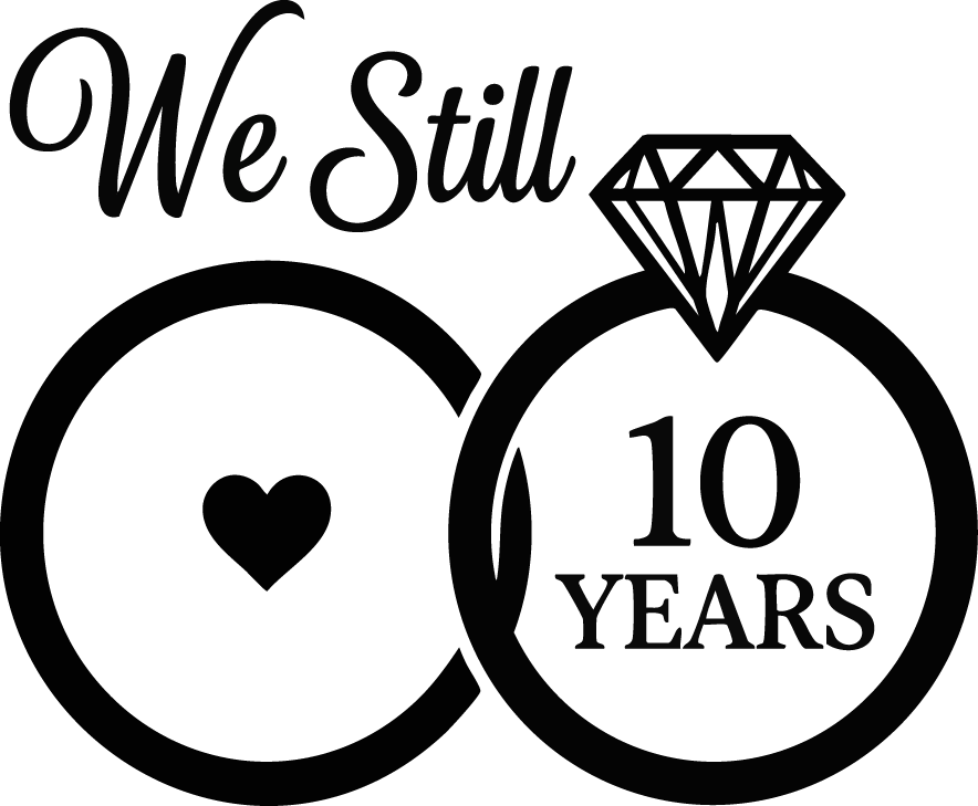 Ten Year Wedding Anniversary DTF Transfer