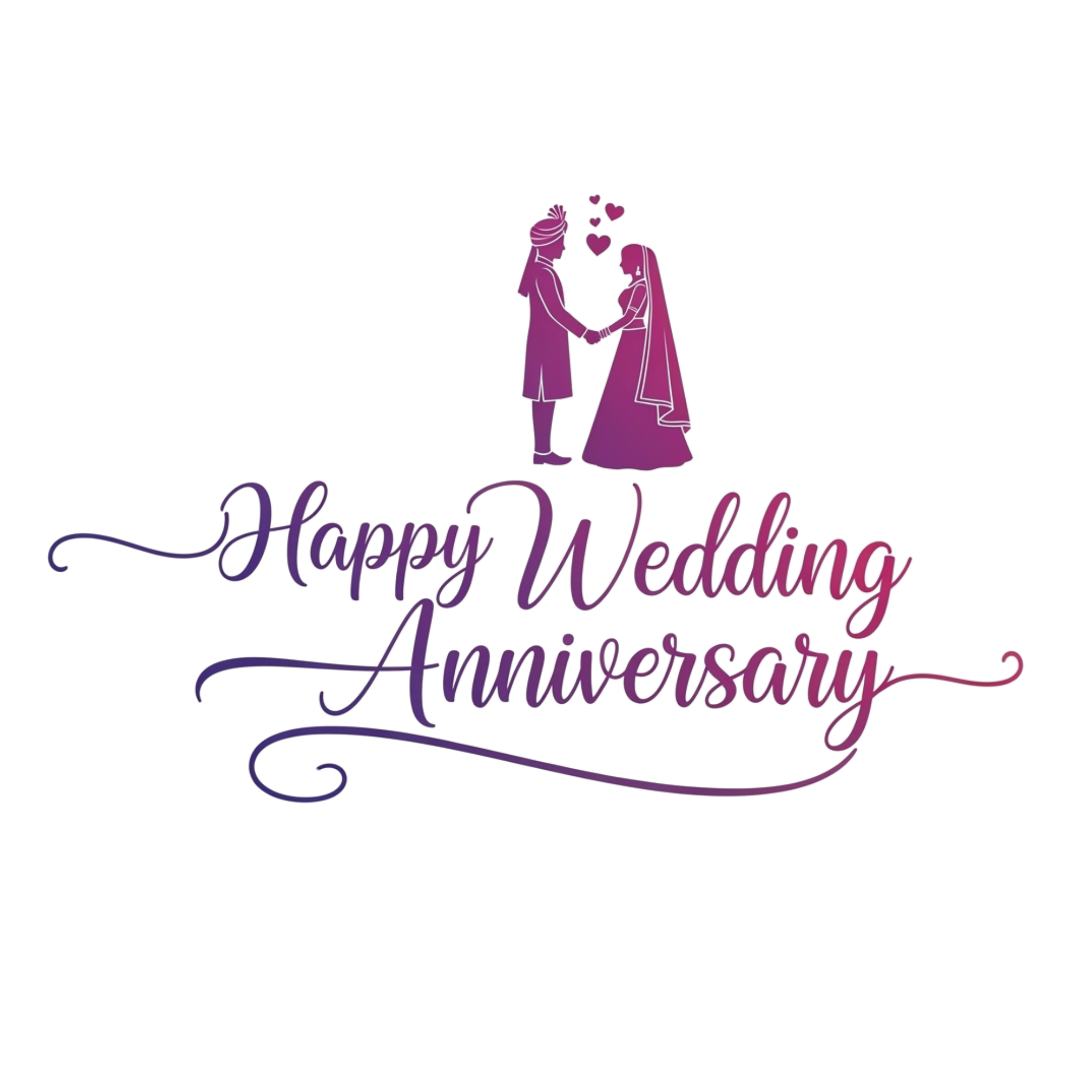 Happy Wedding Anniversary Couple DTF Transfer