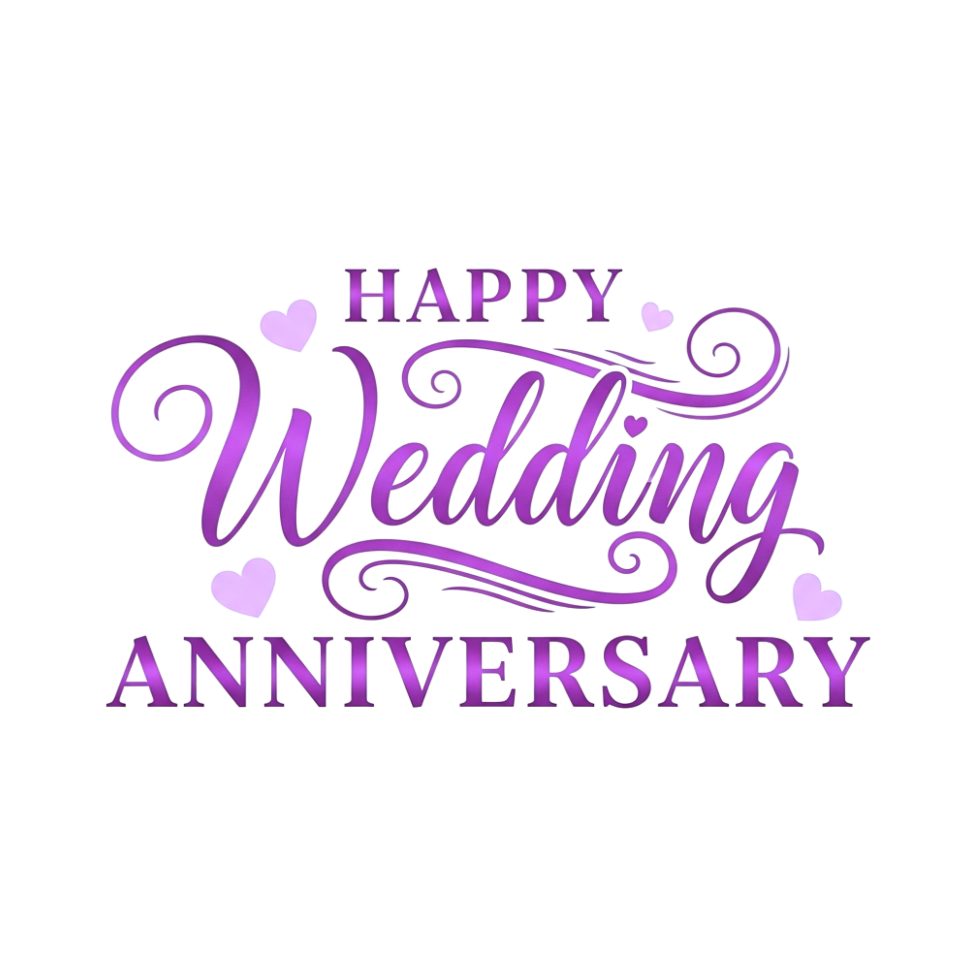 Elegant Happy Wedding Anniversary DTF Transfer