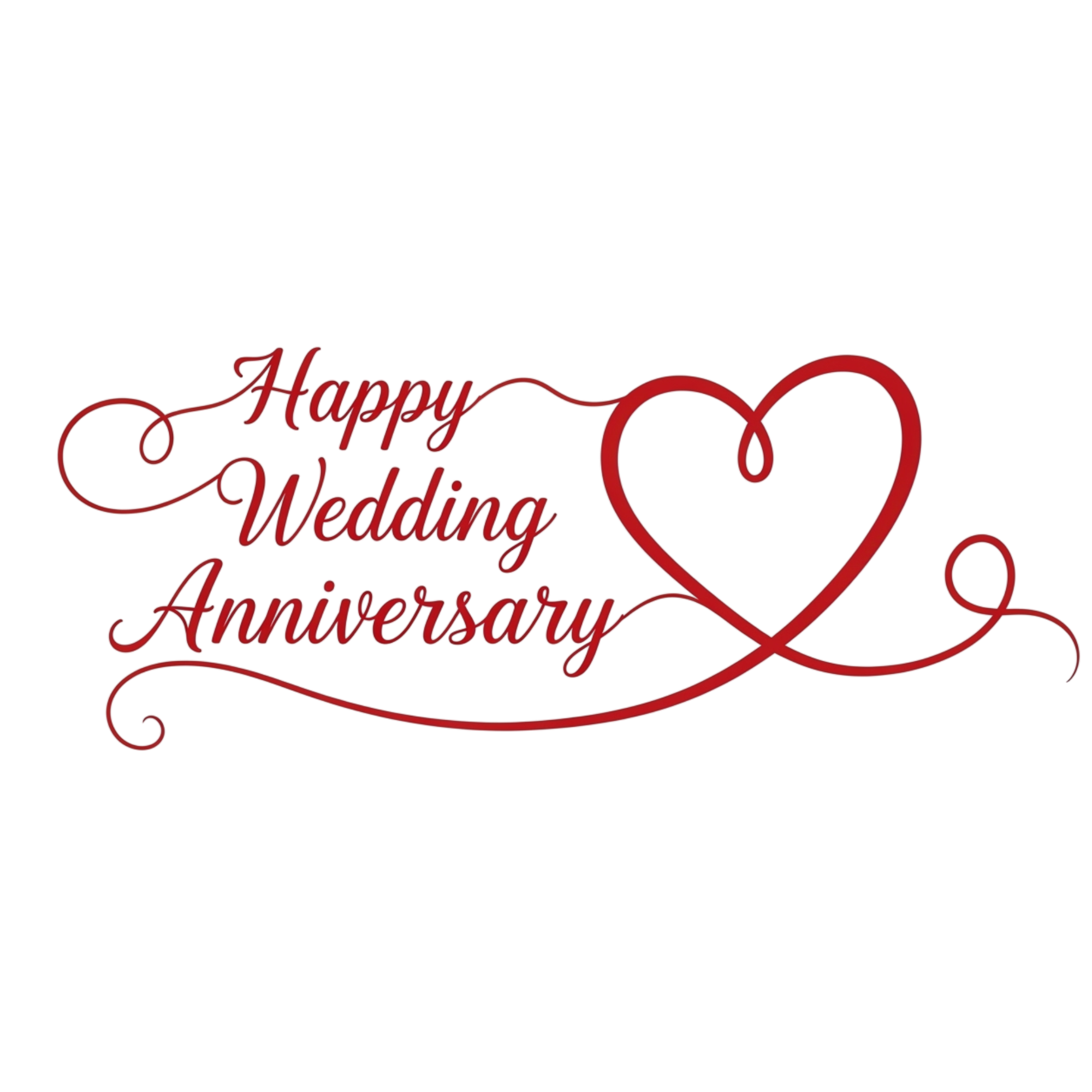 Heart Line Wedding Anniversary DTF Transfer