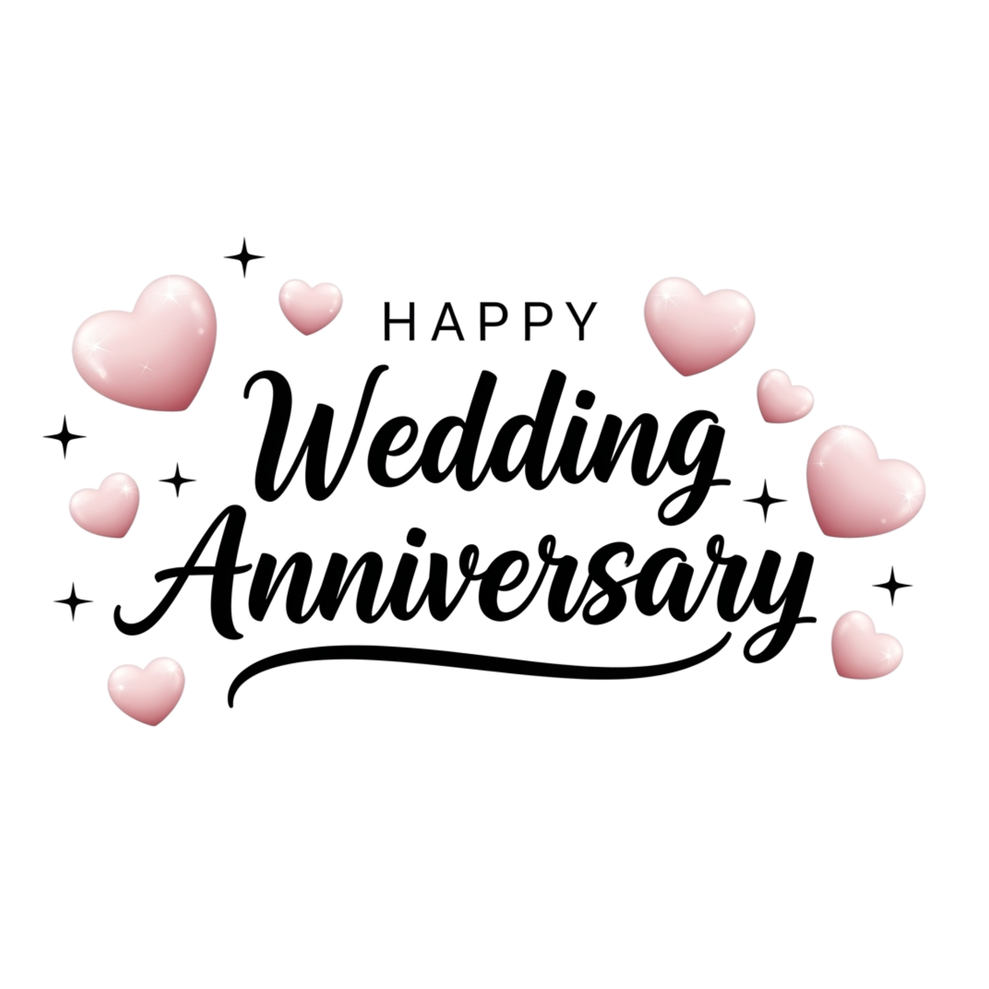 Blush Heart Wedding Anniversary DTF Transfer