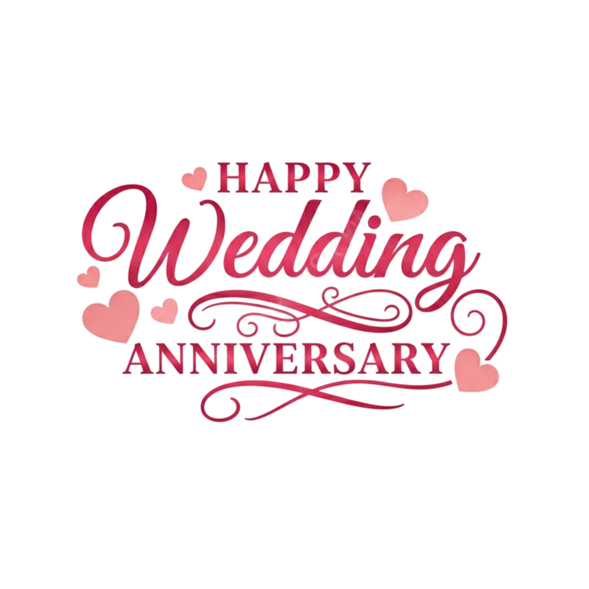 Pink Heart Wedding Anniversary DTF Transfer