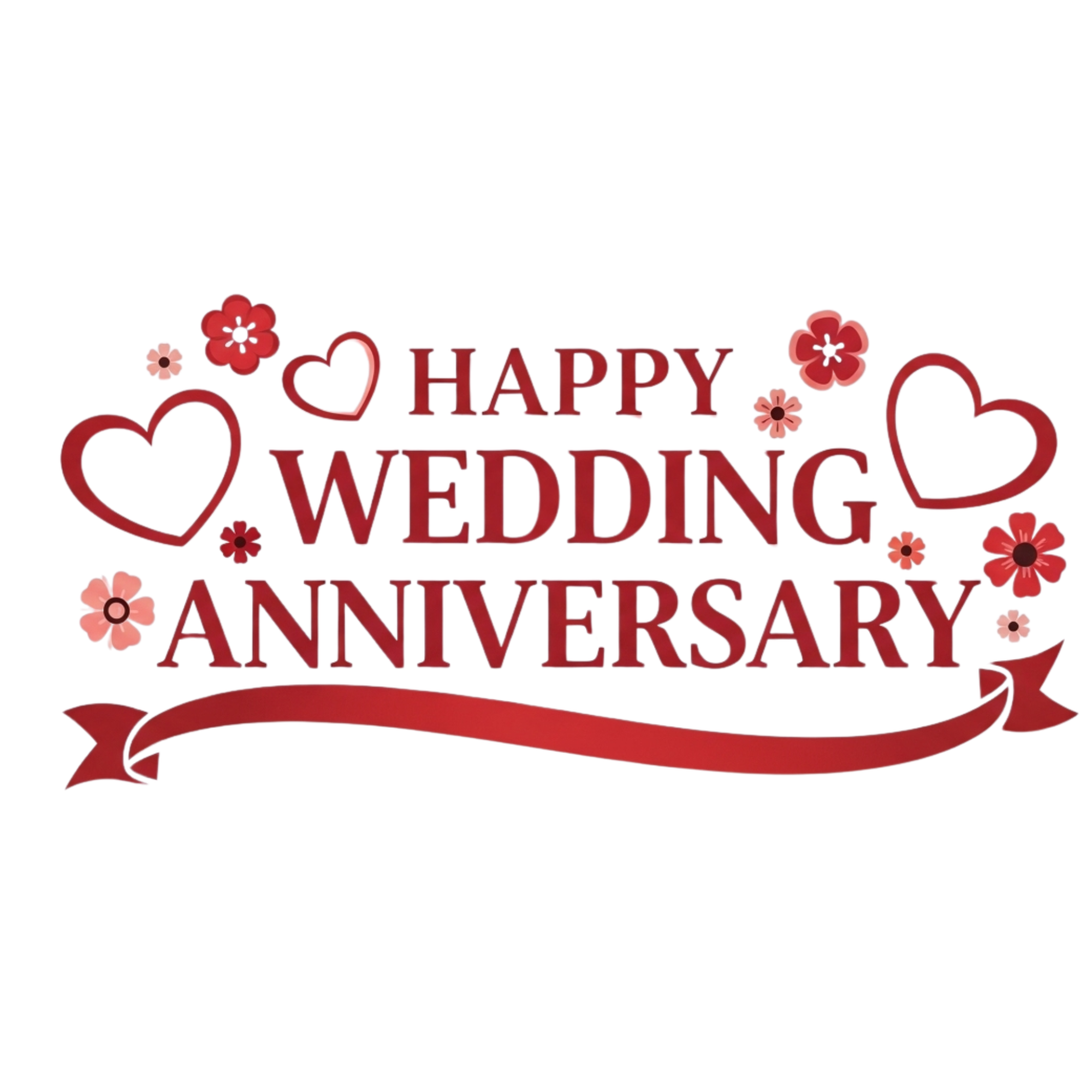 Floral Banner Wedding Anniversary DTF Transfer