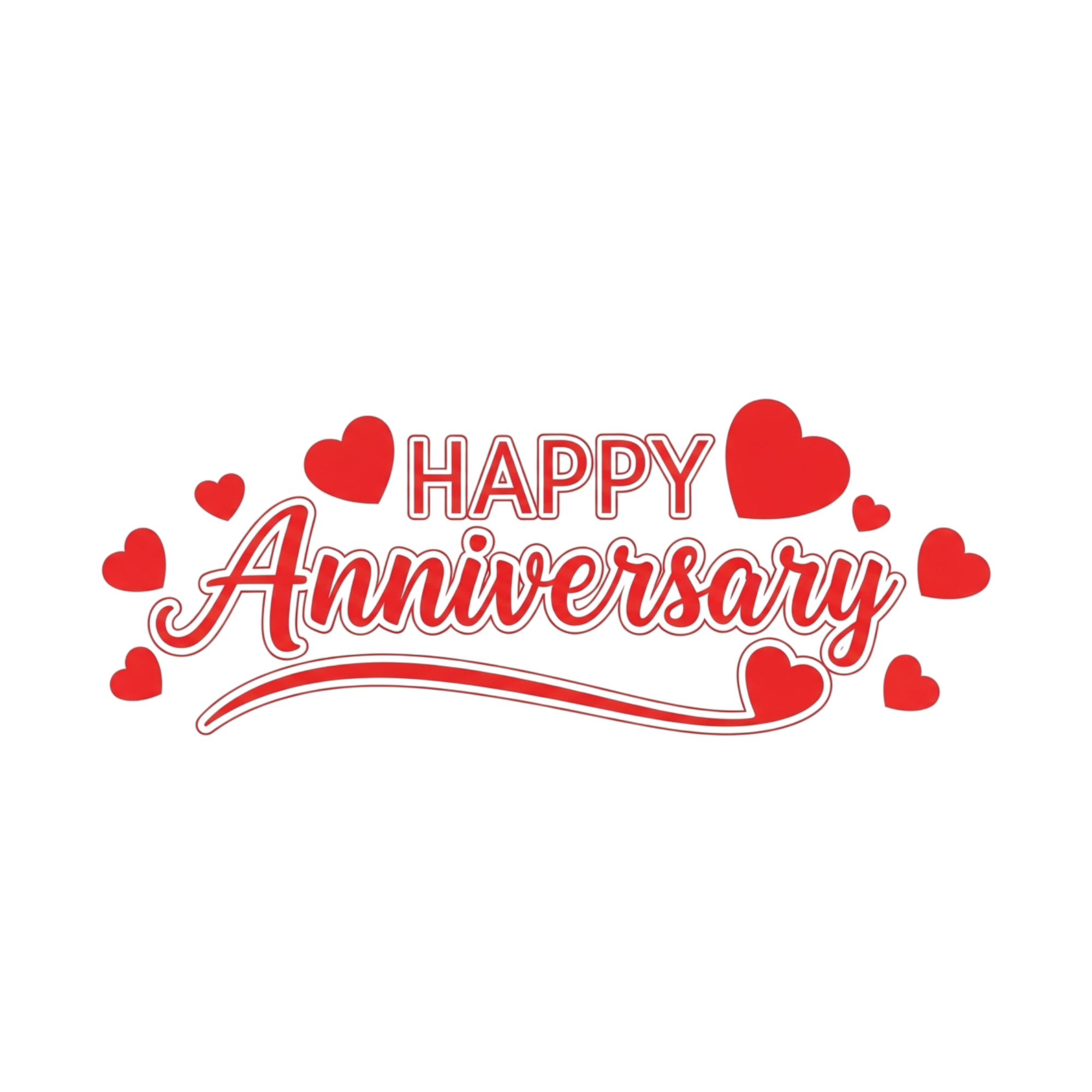 Happy Anniversary Hearts DTF Transfer