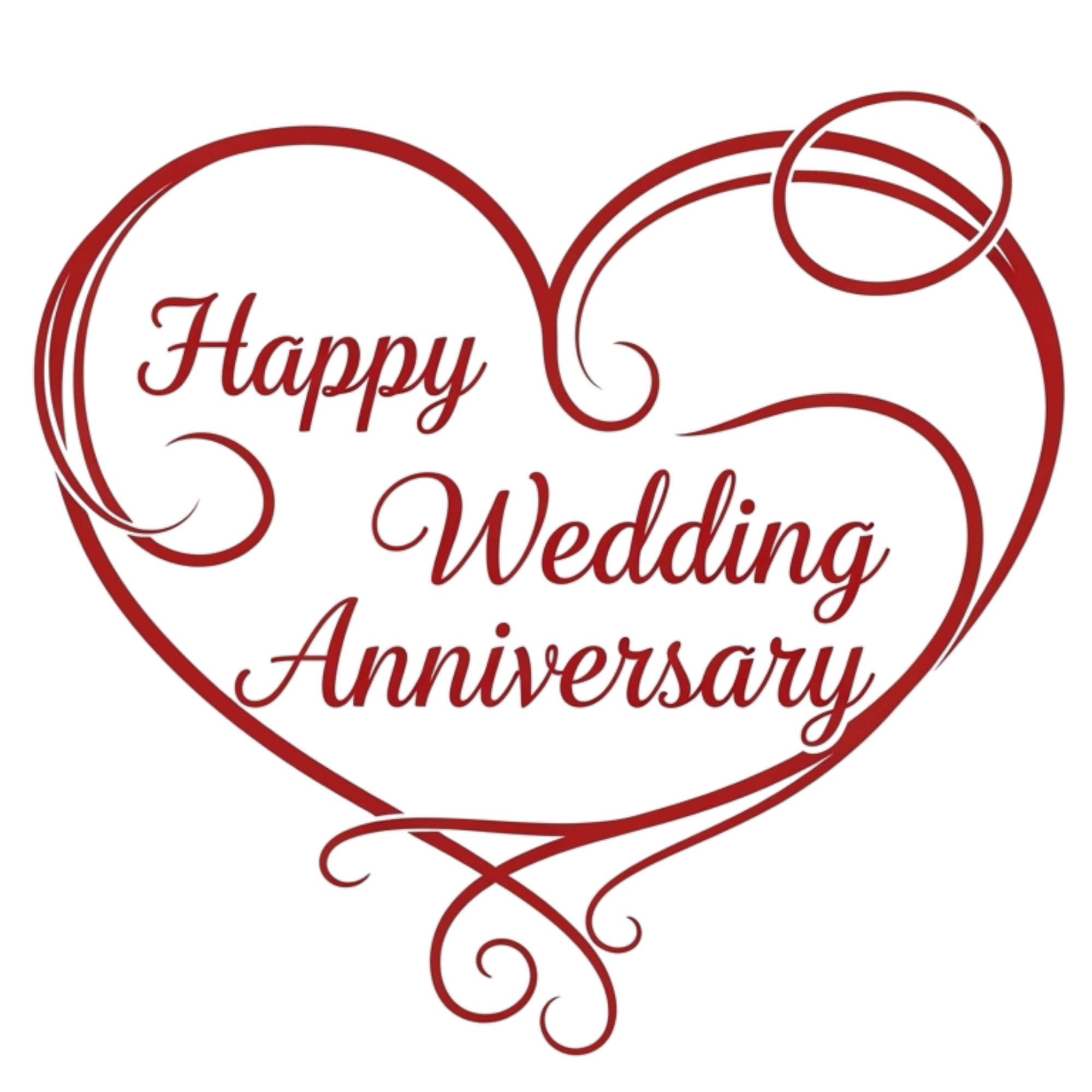 Heart Shaped Wedding Anniversary DTF Transfer