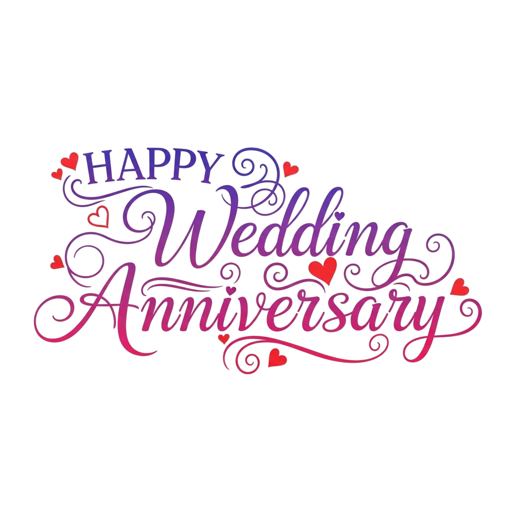 Elegant Happy Wedding Anniversary DTF Transfer