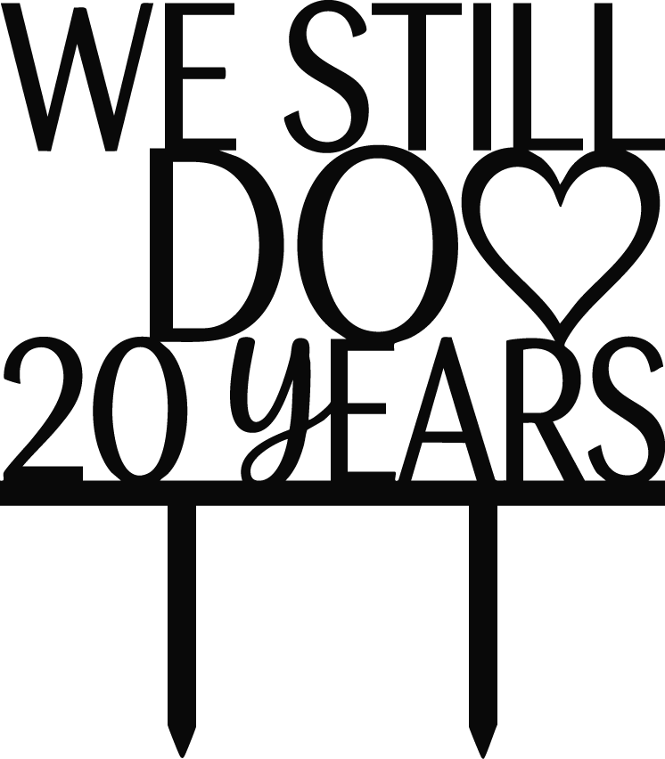 Twenty Year Wedding Anniversary DTF Transfer