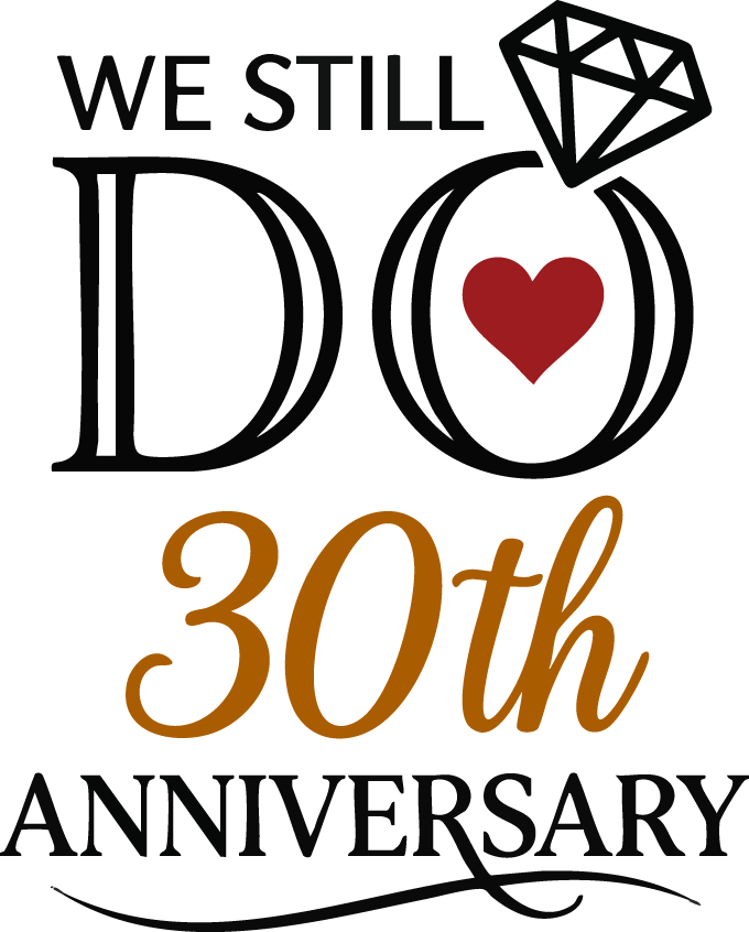 Thirtieth Wedding Anniversary DTF Transfer