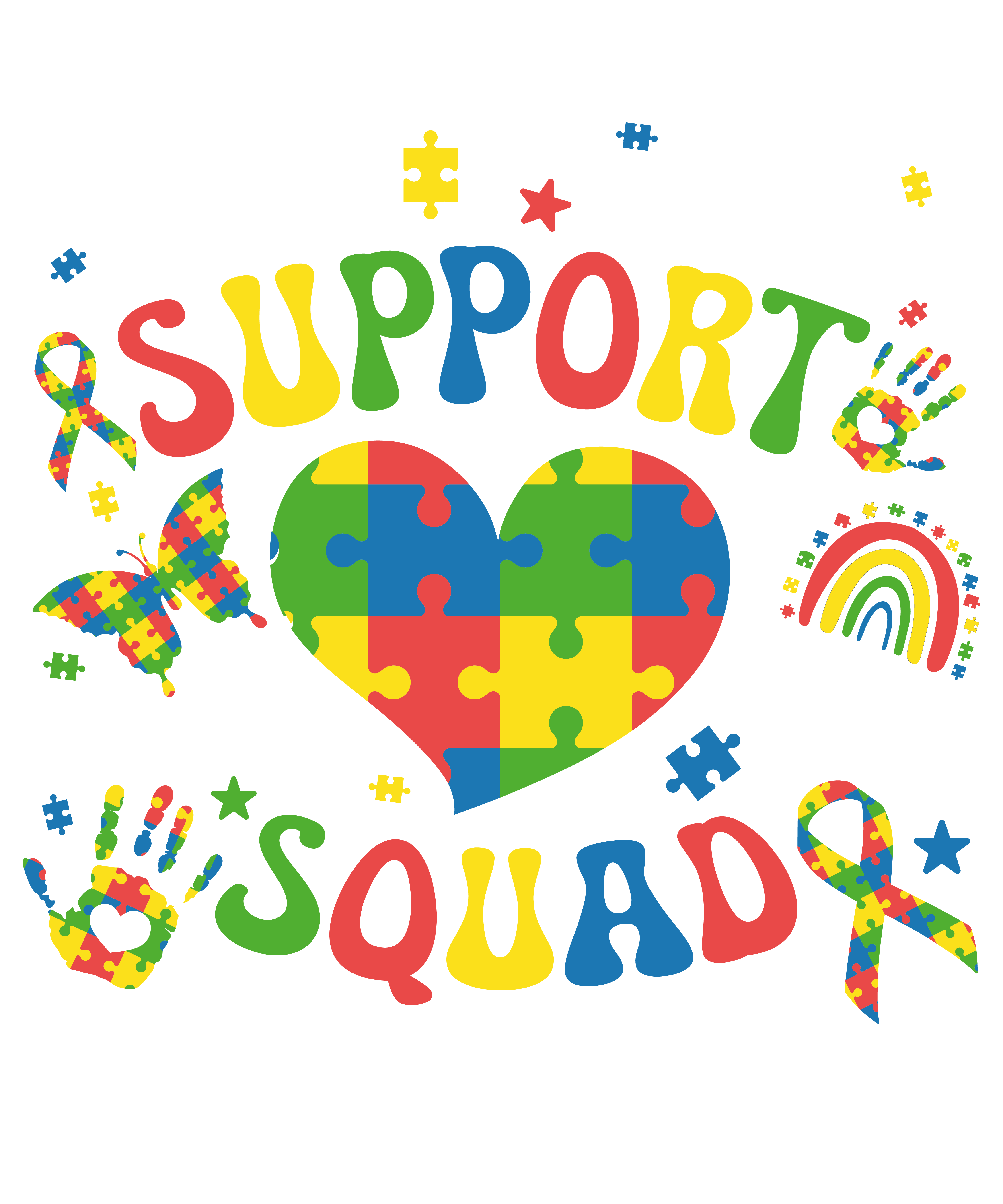 Support Squad Autism Awareness DTF Transfer