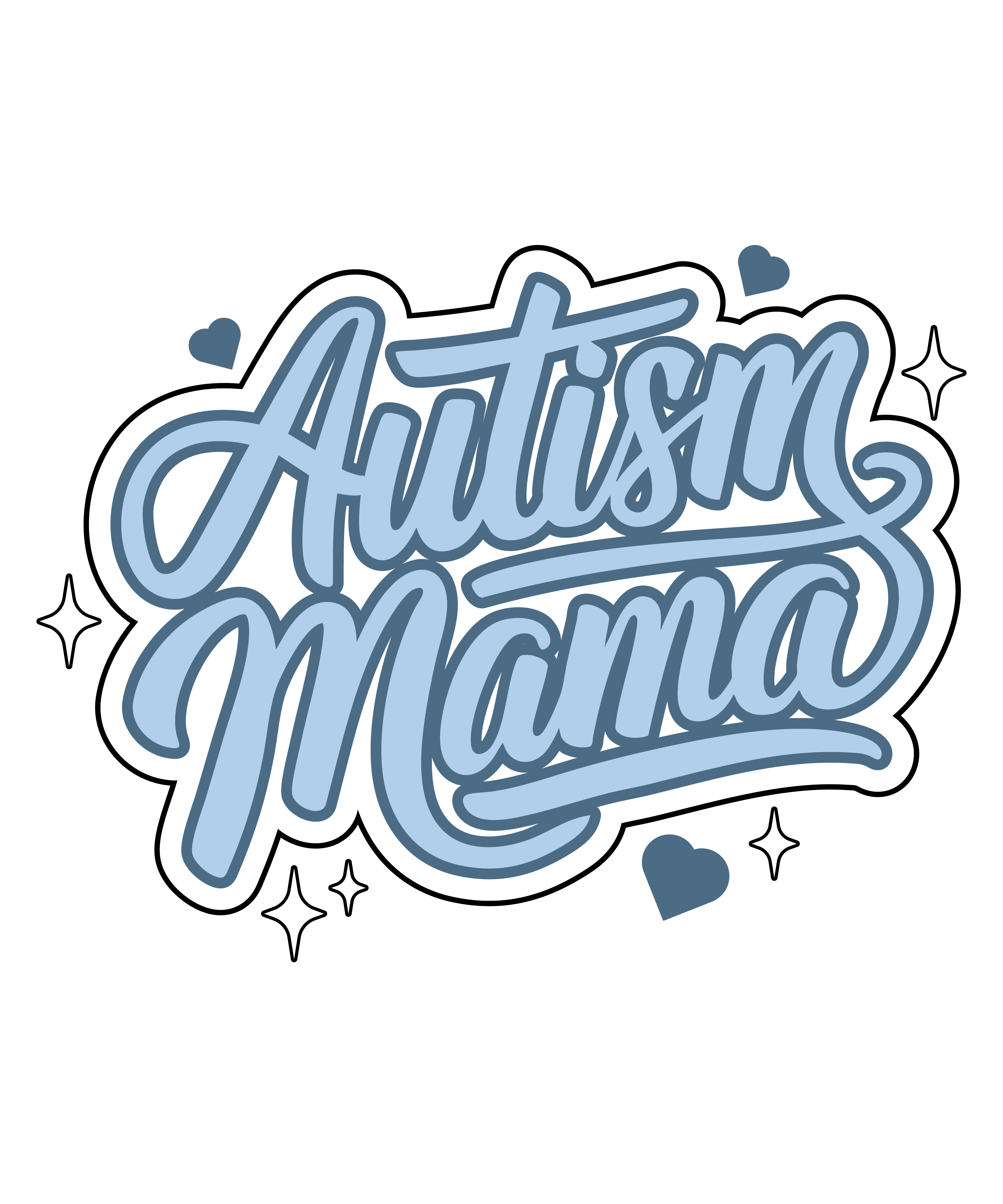 Autism Mama Script Typography DTF Transfer