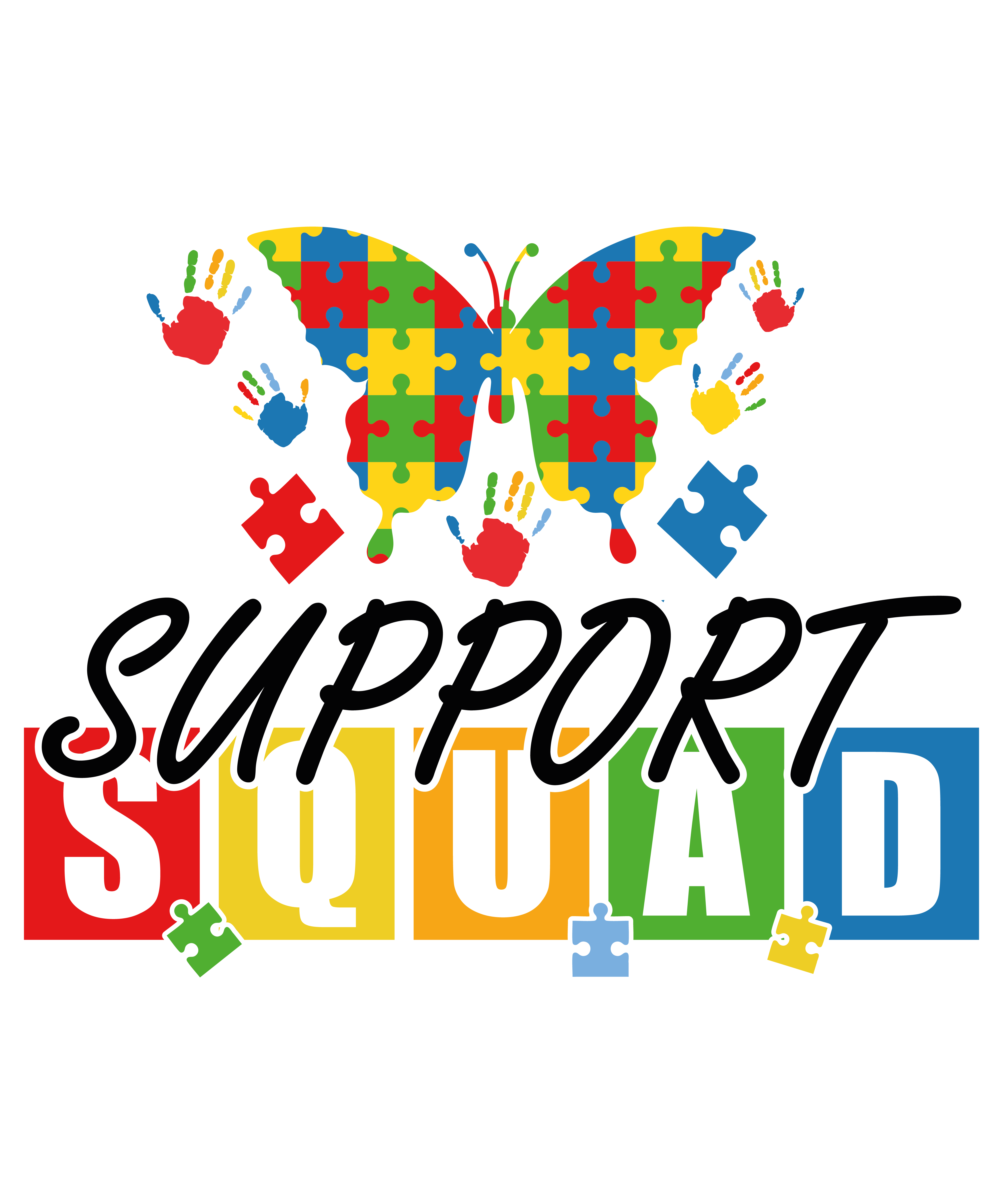 Support Squad Butterfly Puzzle DTF Transfer