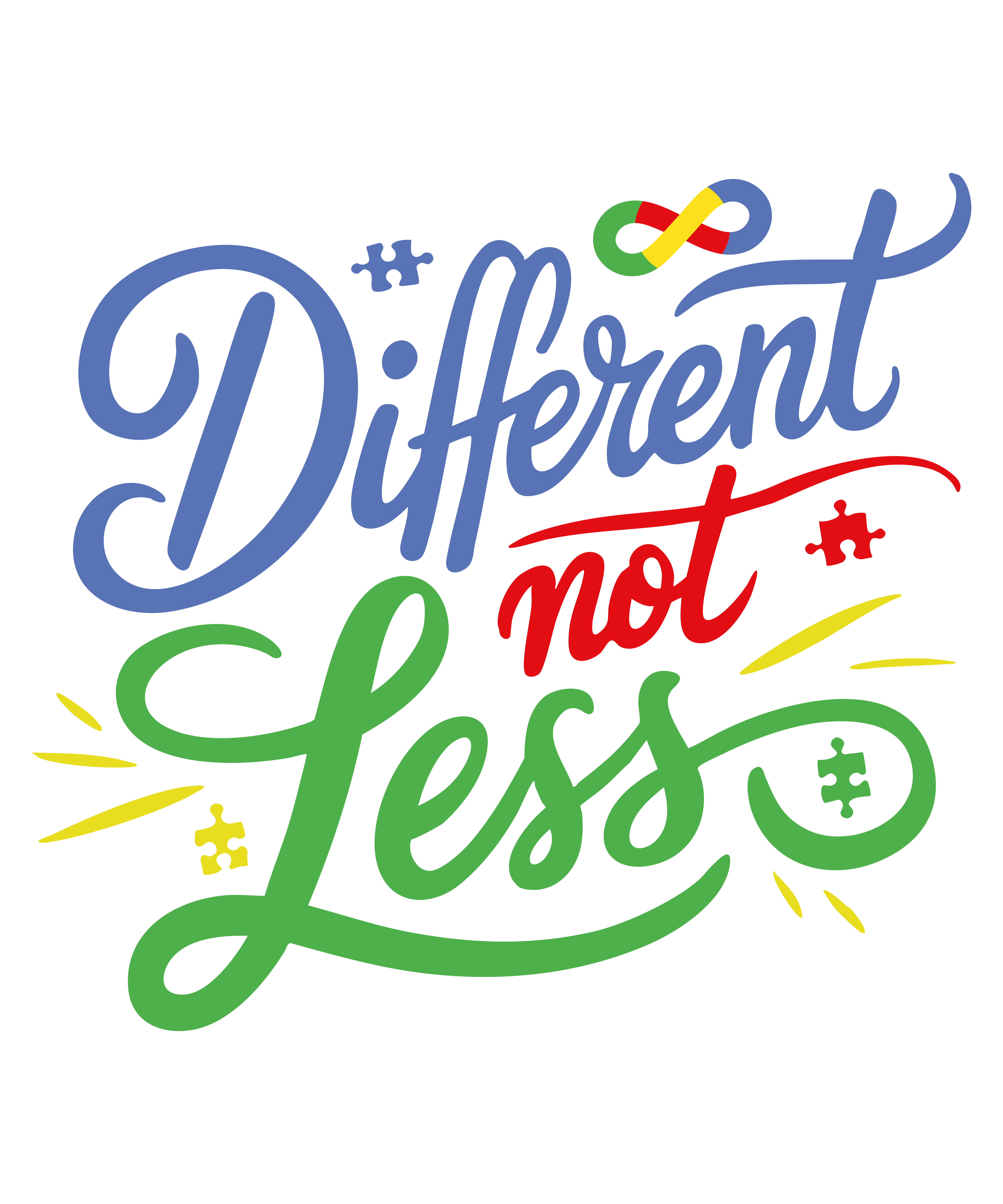 Different Not Less Autism Awareness DTF Transfer