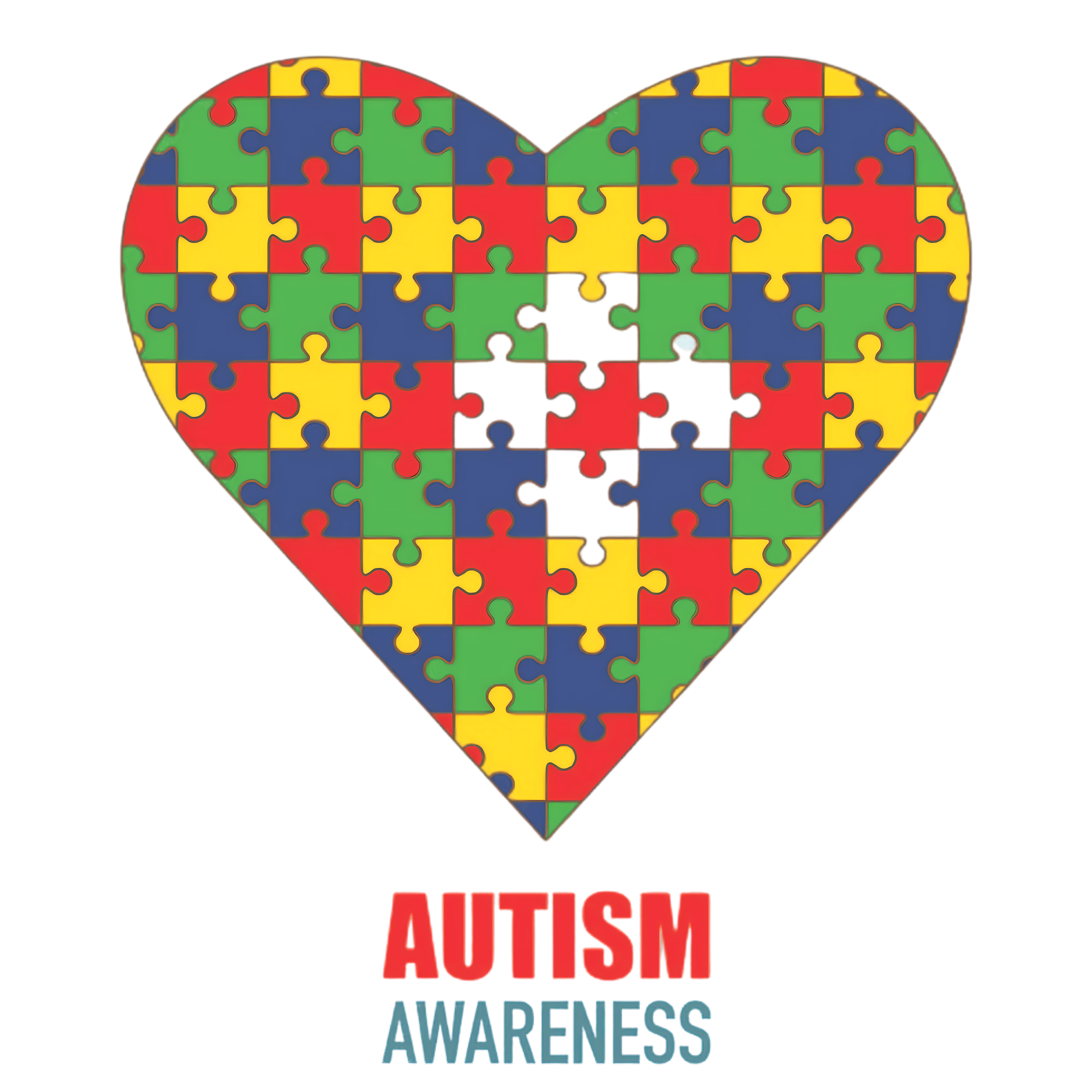 Autism Awareness Puzzle Heart DTF Transfer
