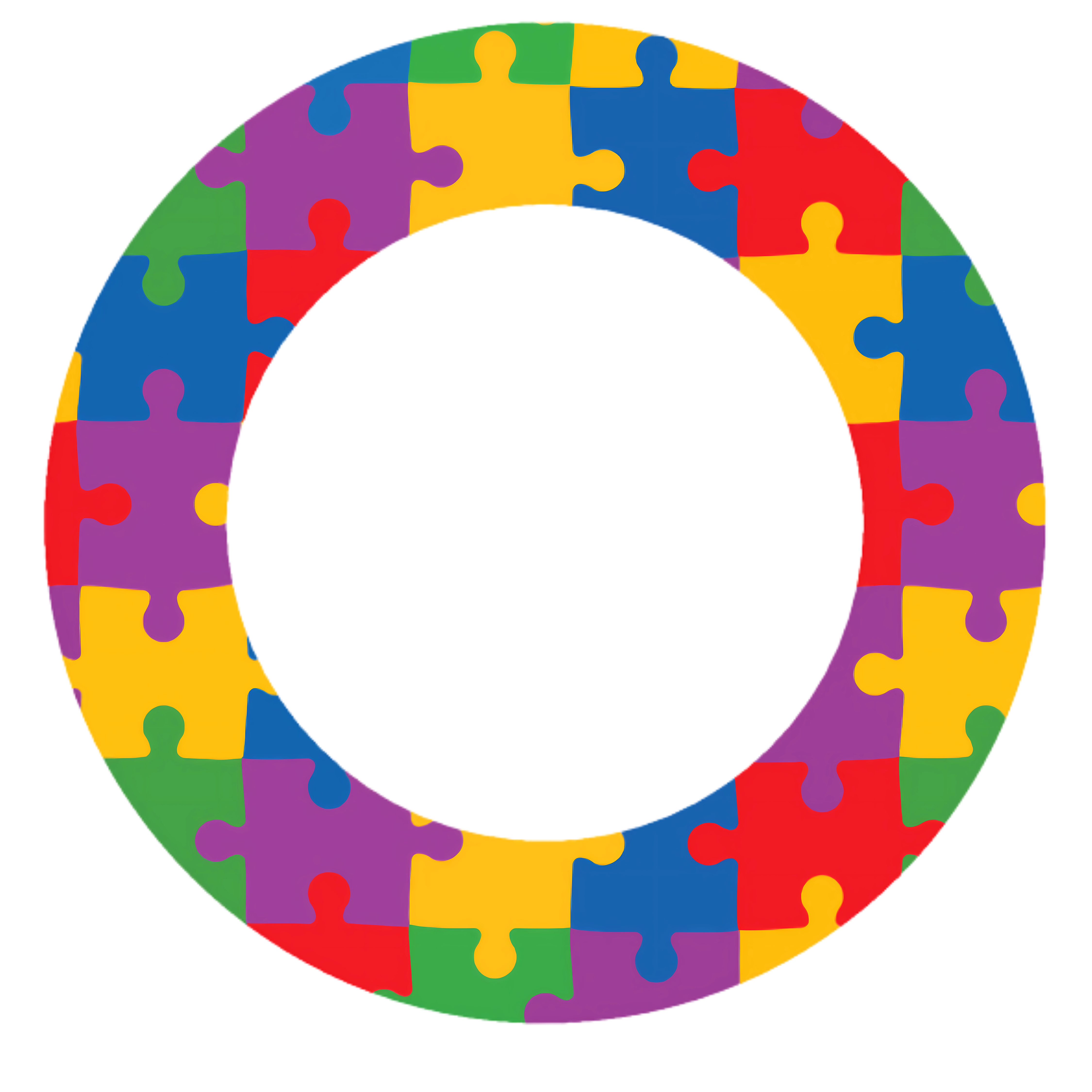 Autism Awareness Puzzle Circle Frame DTF Transfer