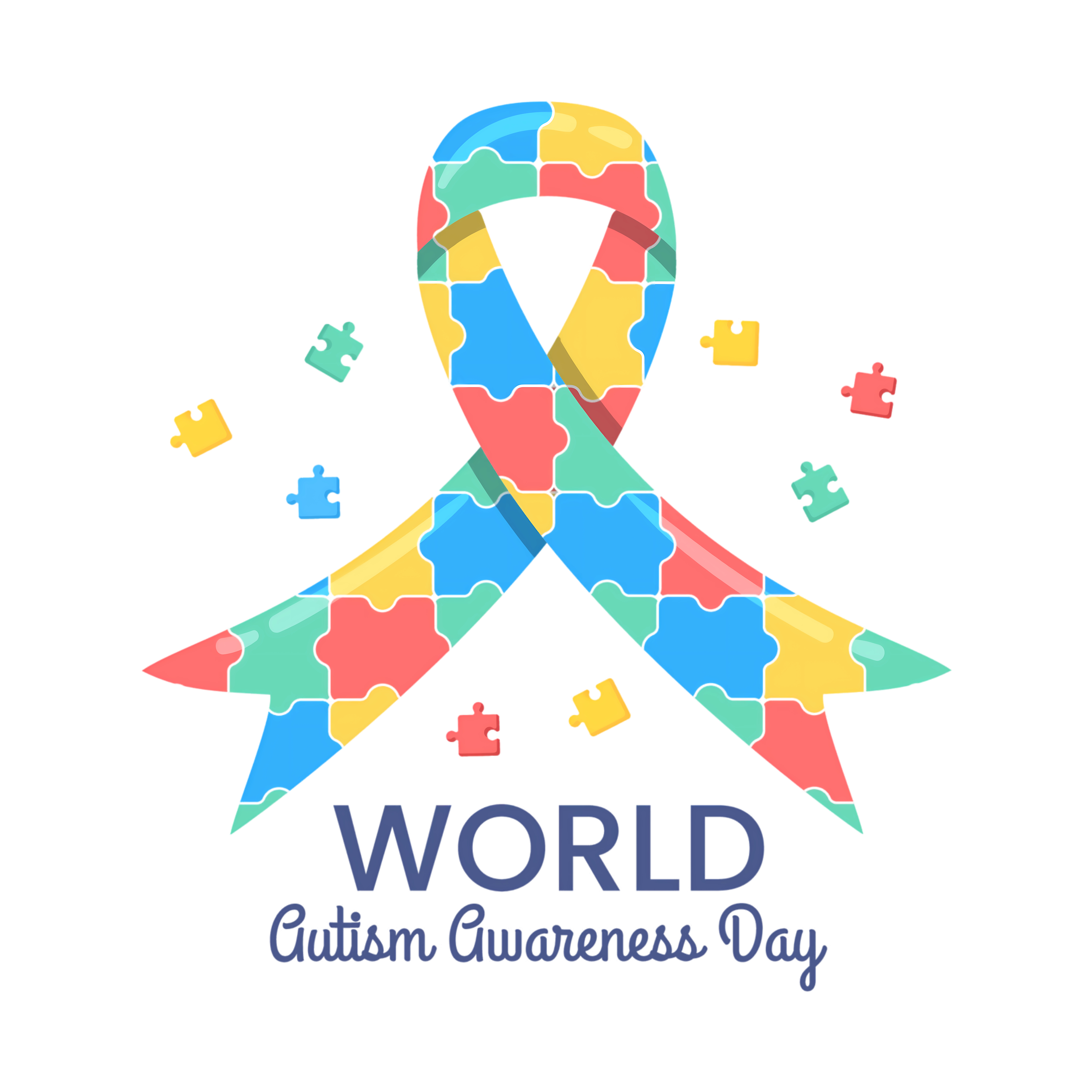 World Autism Awareness Puzzle Ribbon DTF Transfer