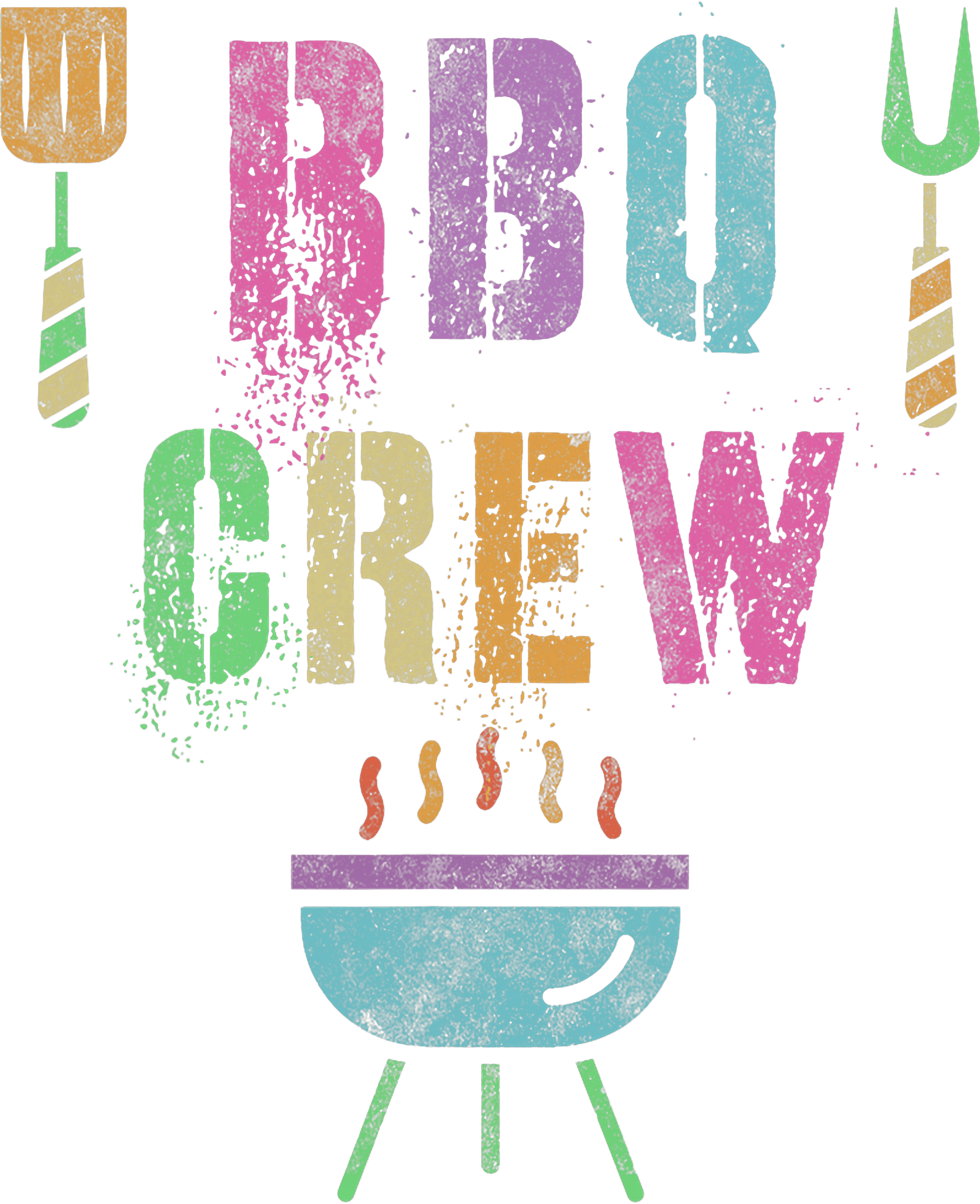 BBQ Crew Retro Colorful DTF Transfer