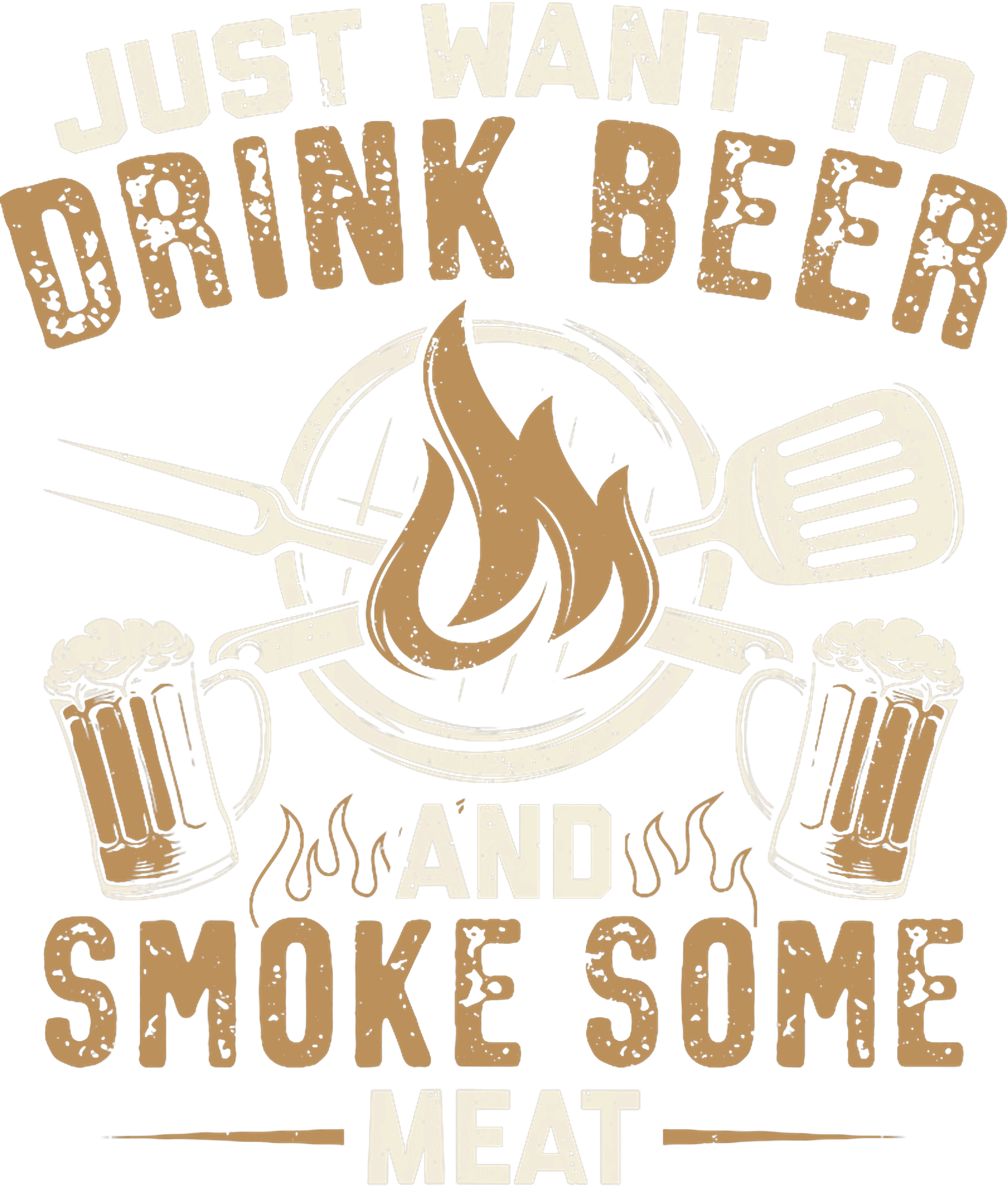 Just Want To Drink Beer And Smoke Some Meat DTF Transfer