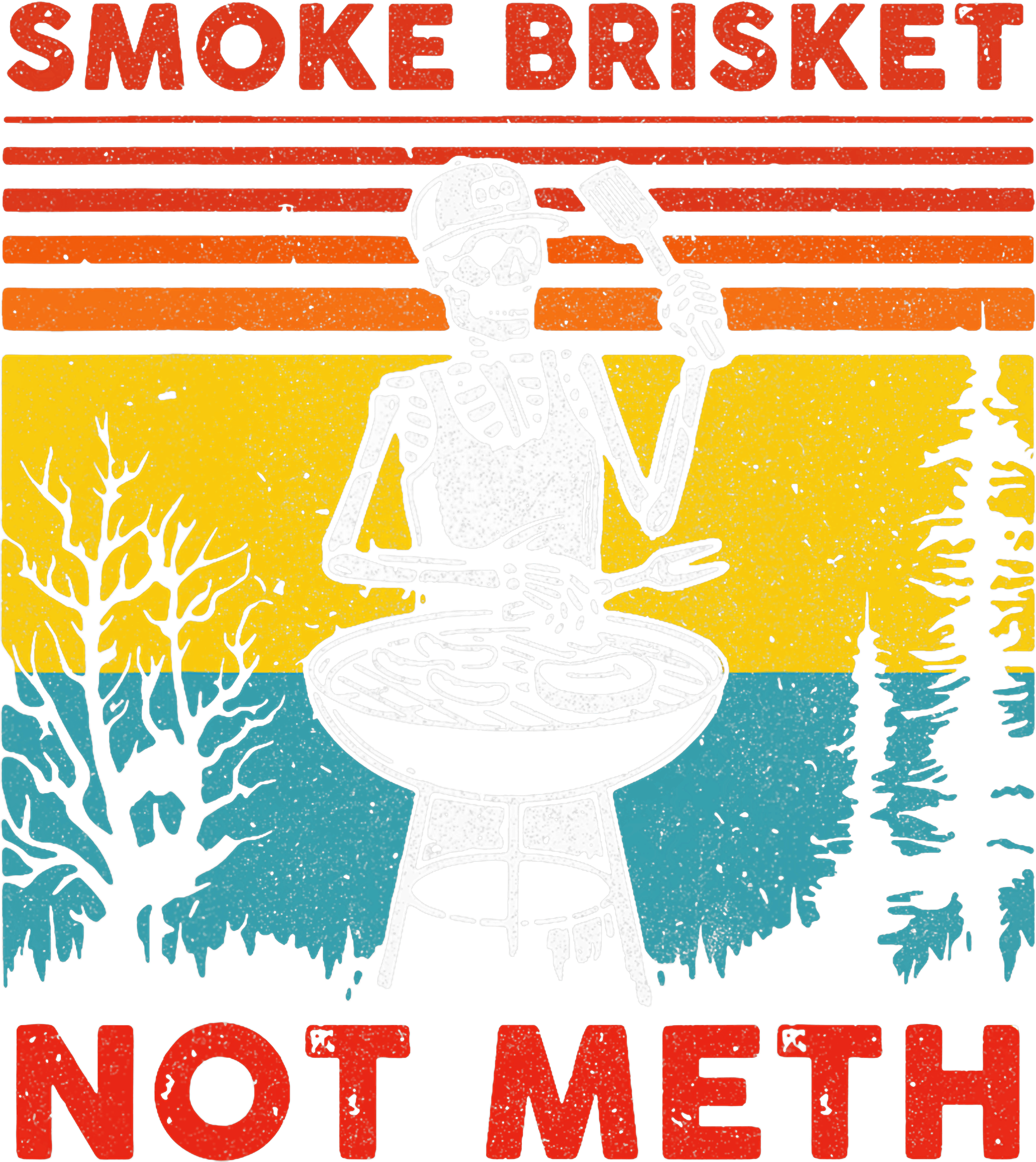 Smoke Brisket Not Meth Vintage DTF Transfer