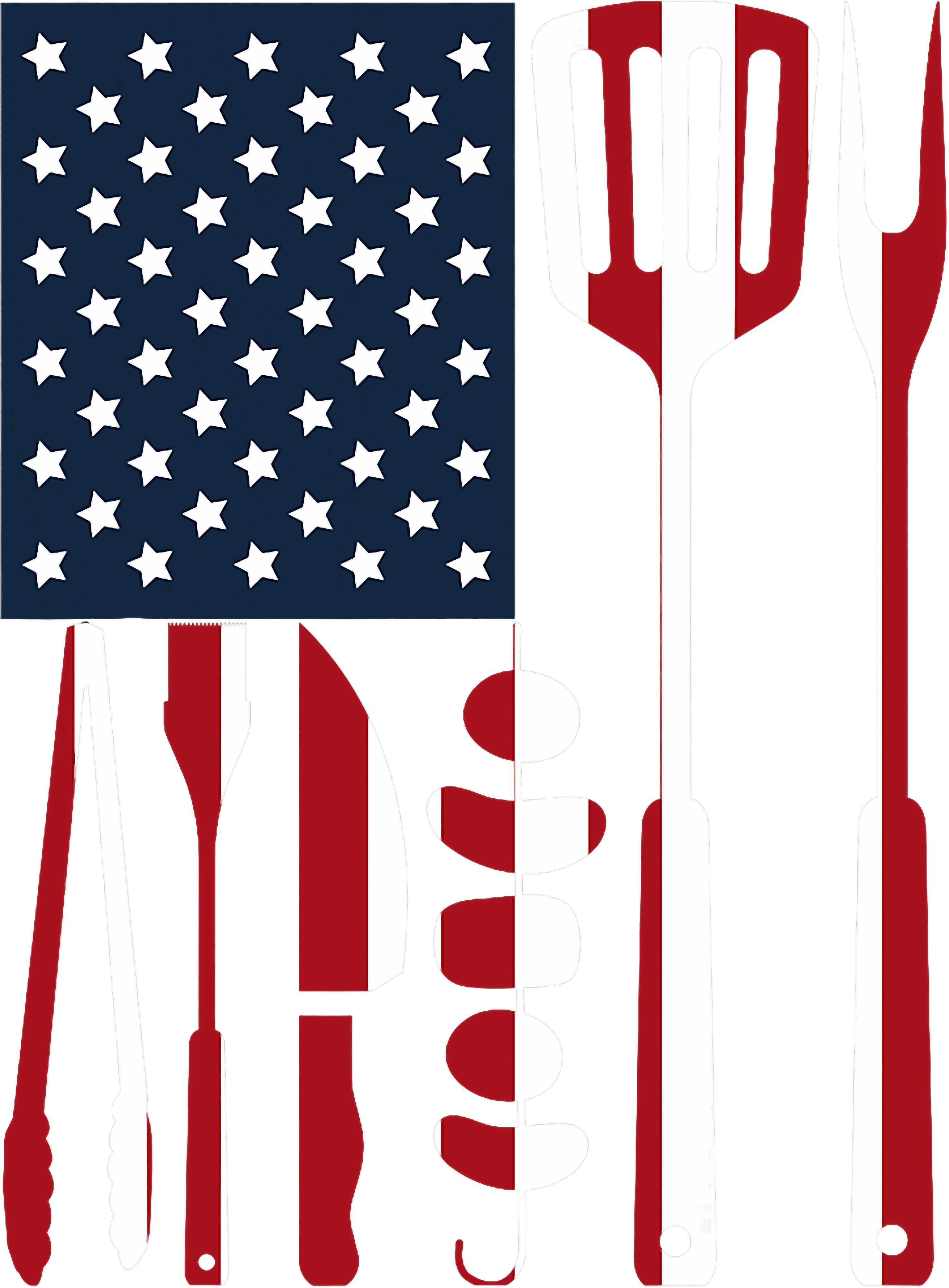 American BBQ Tools Flag DTF Transfer