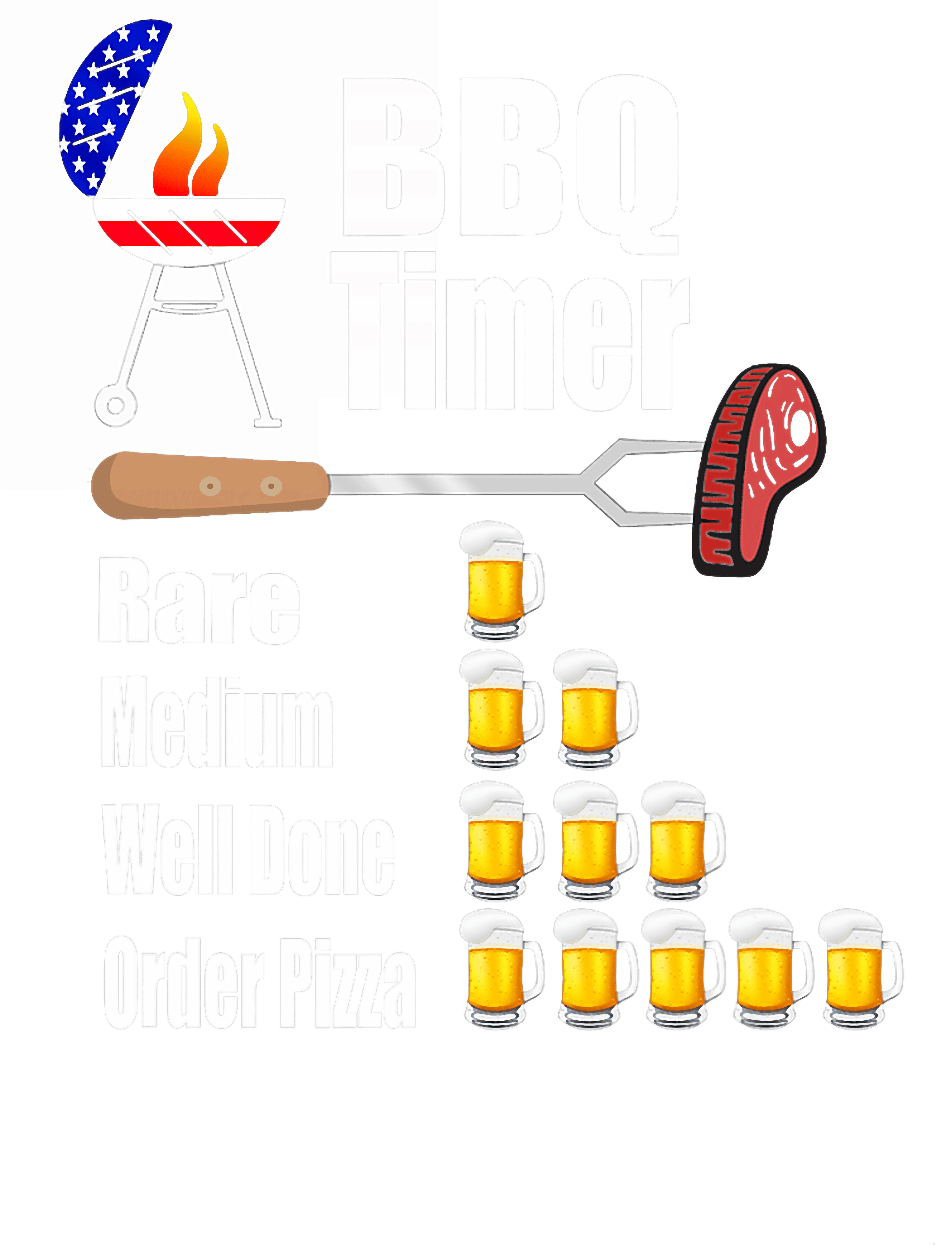 BBQ Timer Beer And Steak DTF Transfer
