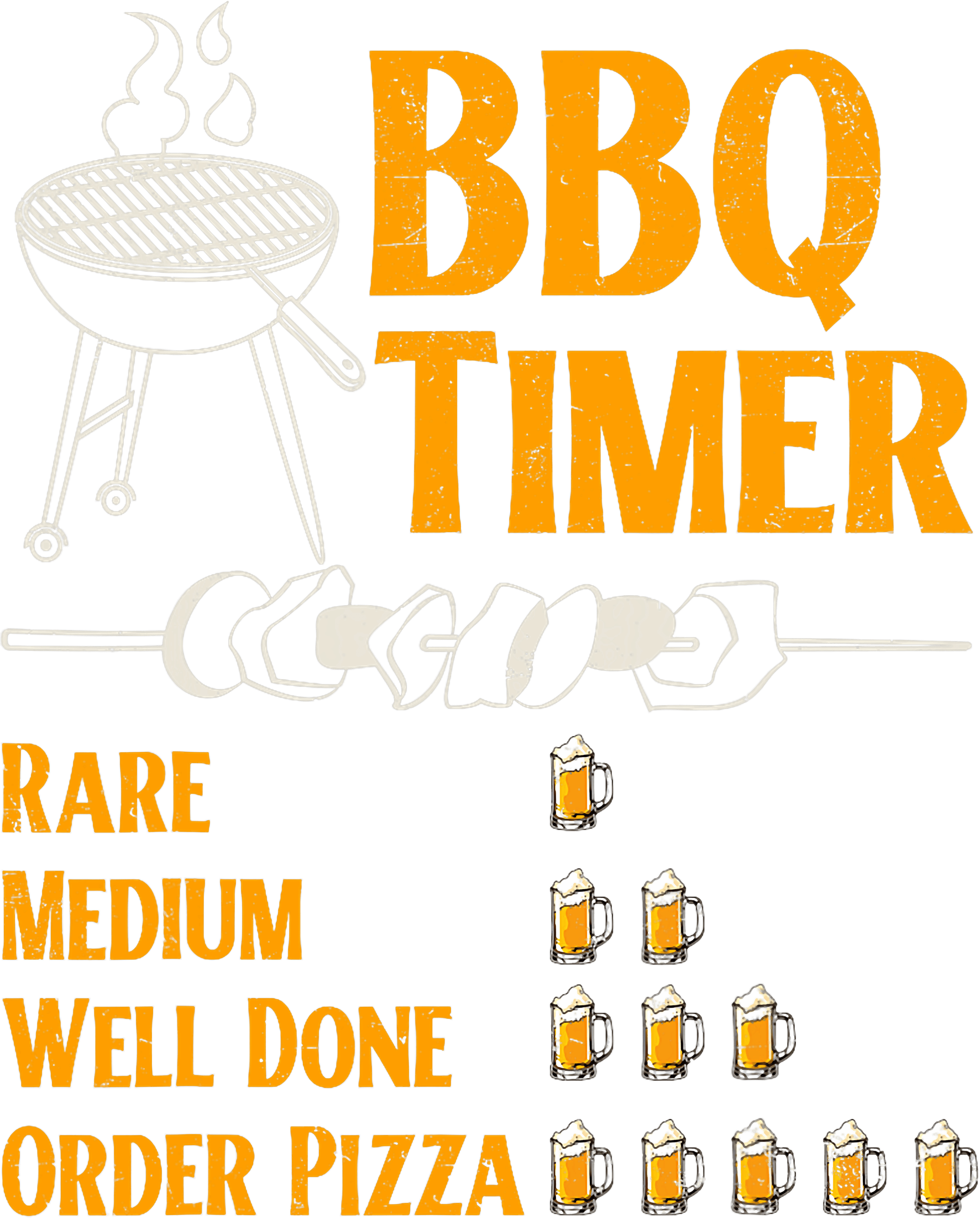 BBQ Timer Beer Mug DTF Transfer