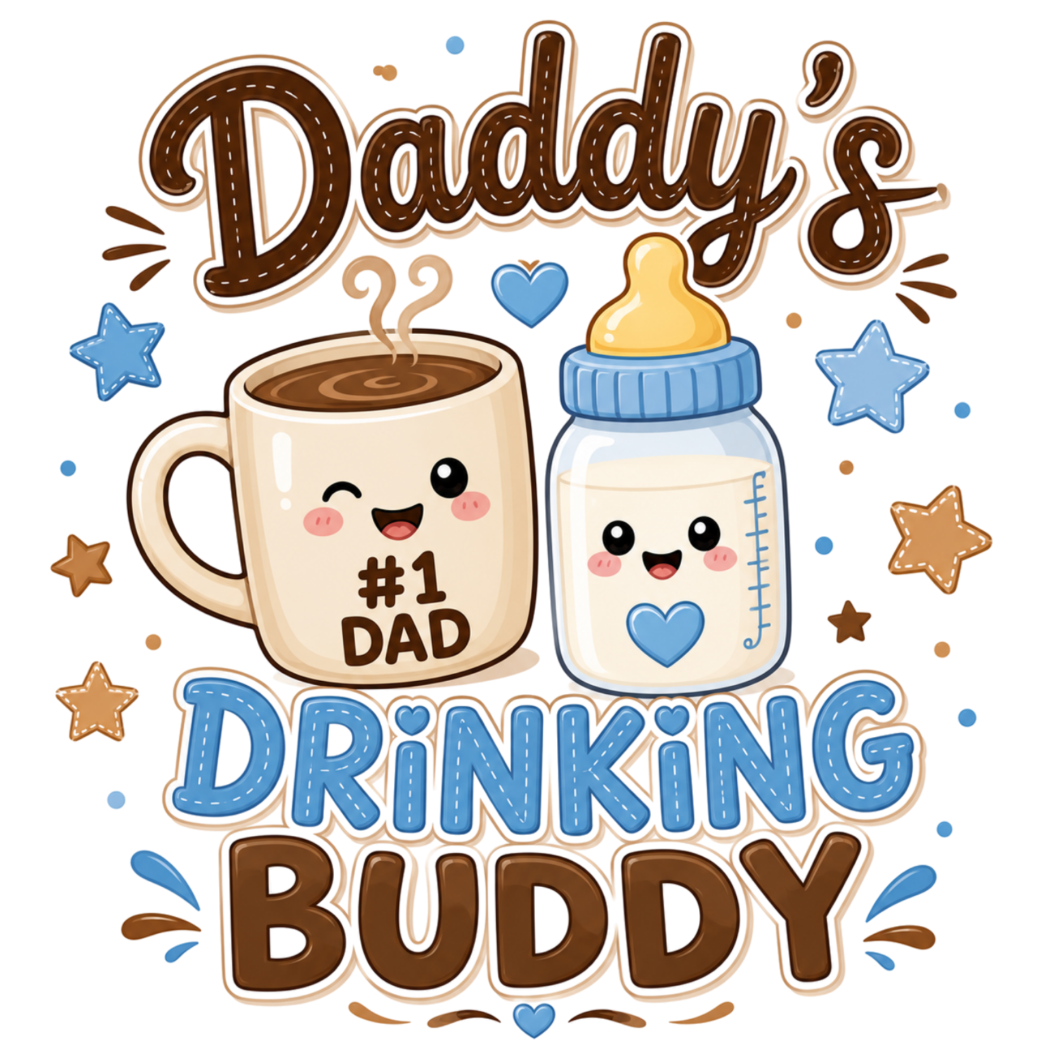Daddy And Baby Drinking Buddies DTF Transfer