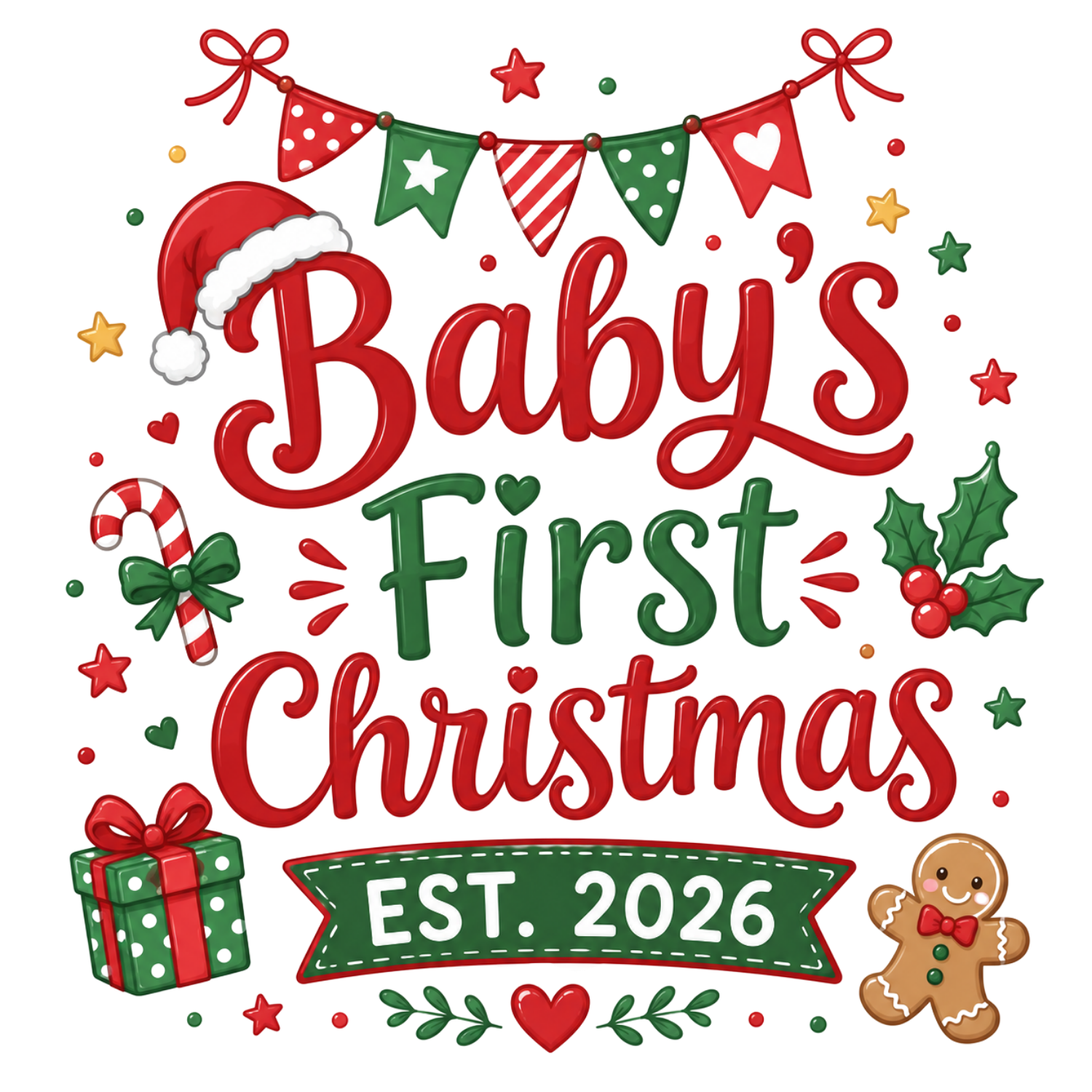 Baby First Christmas DTF Transfer