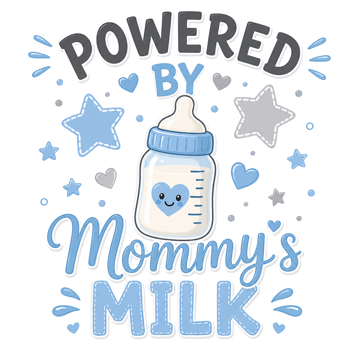 Powered By Mommy Milk DTF Transfer