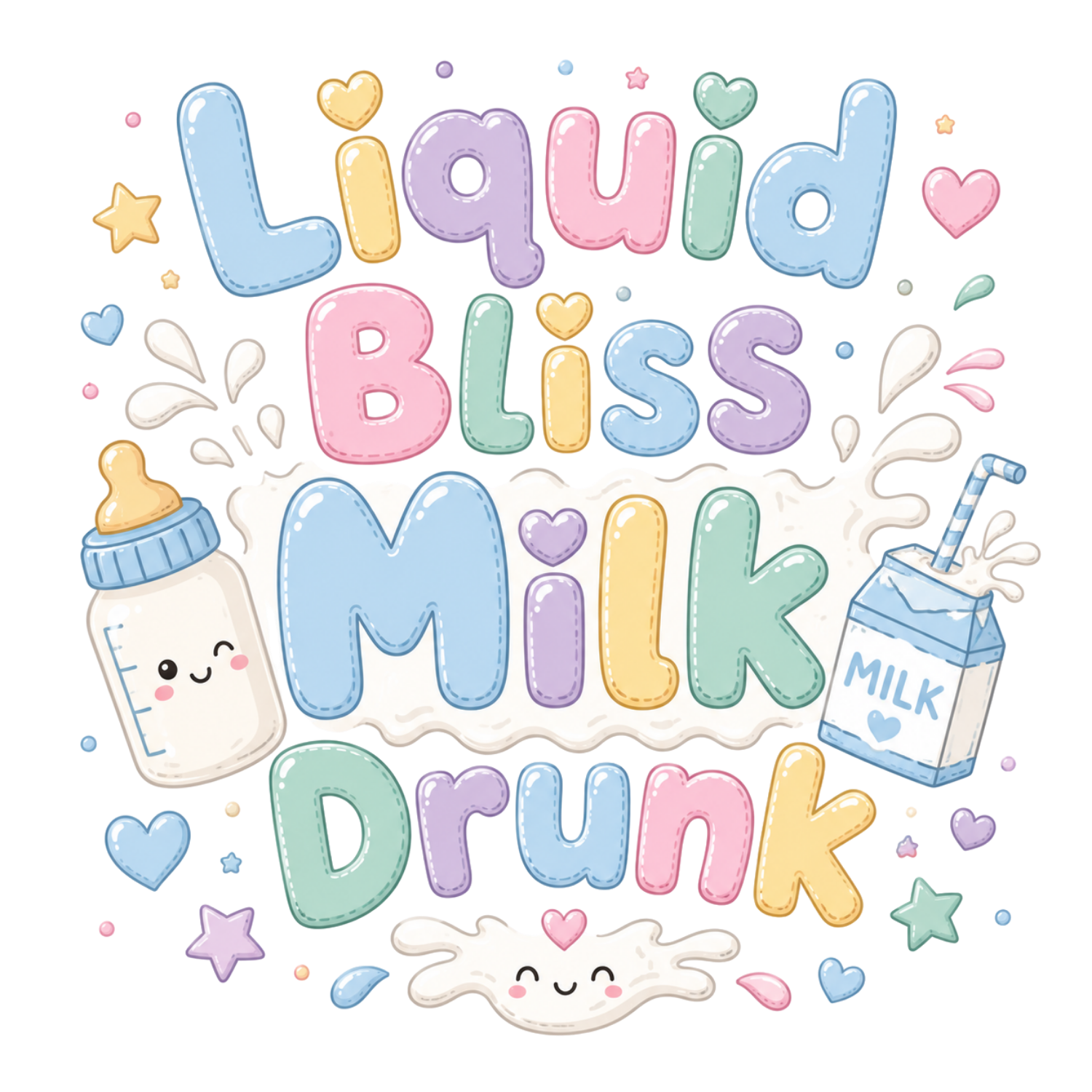 Liquid Bliss Milk Drunk DTF Transfer