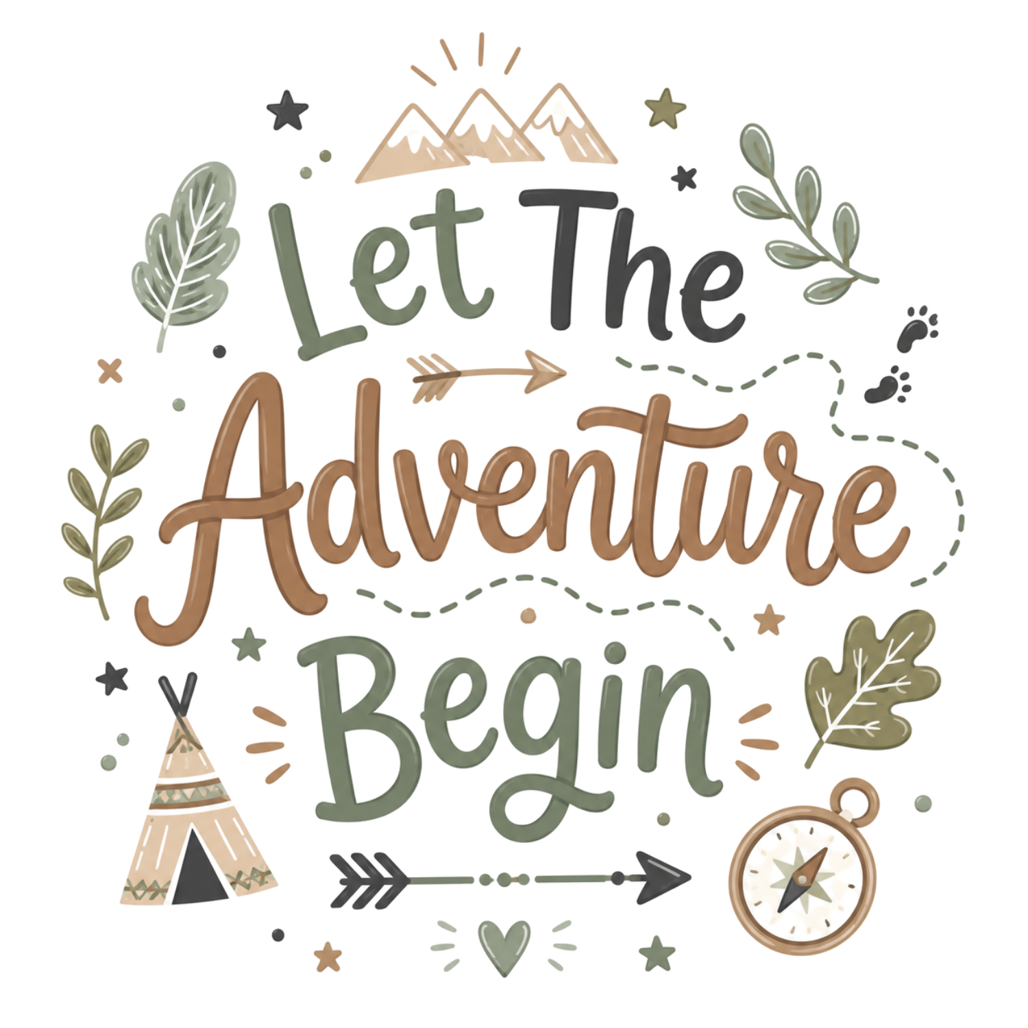 Let The Adventure Begin DTF Transfer