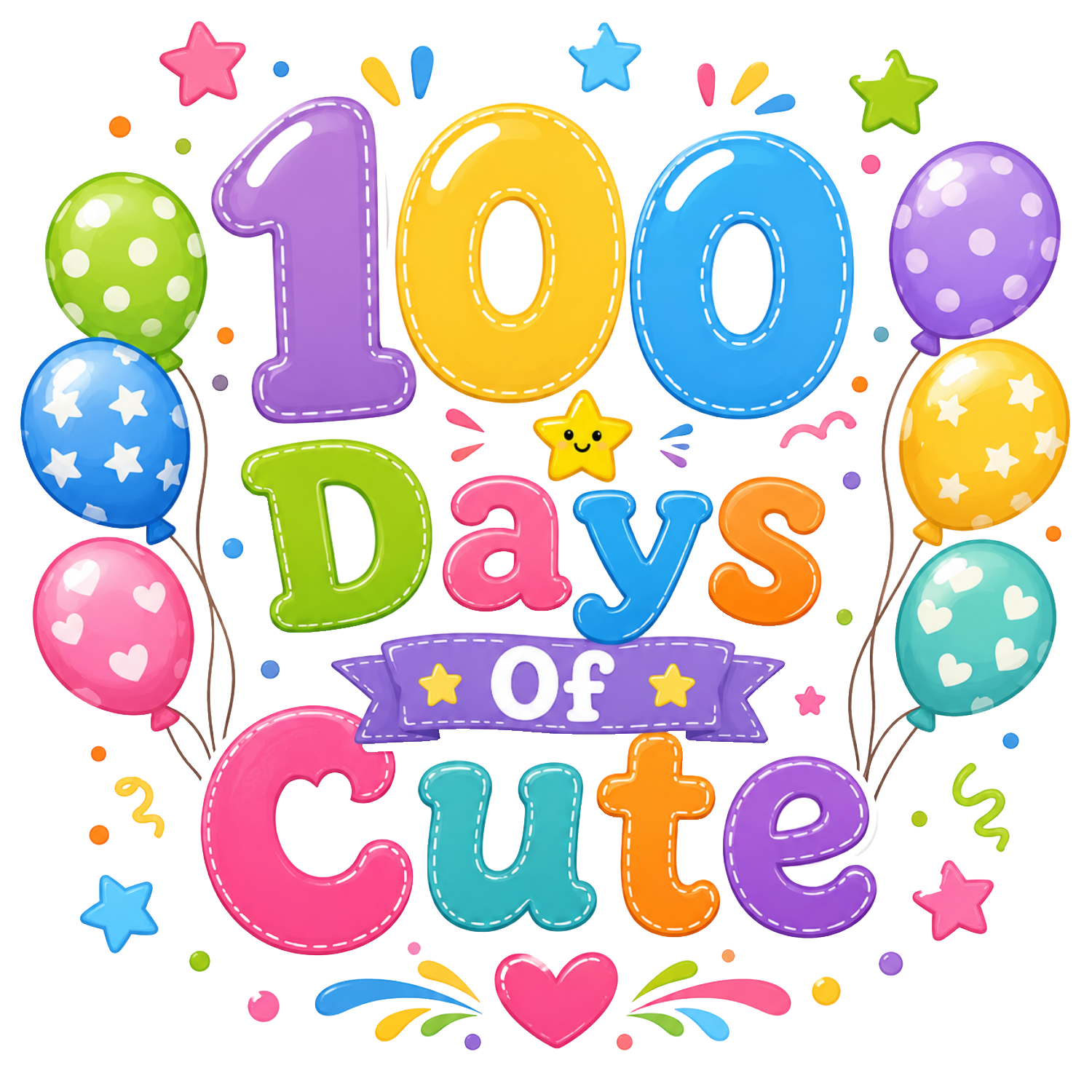 One Hundred Days Of Cute DTF Transfer